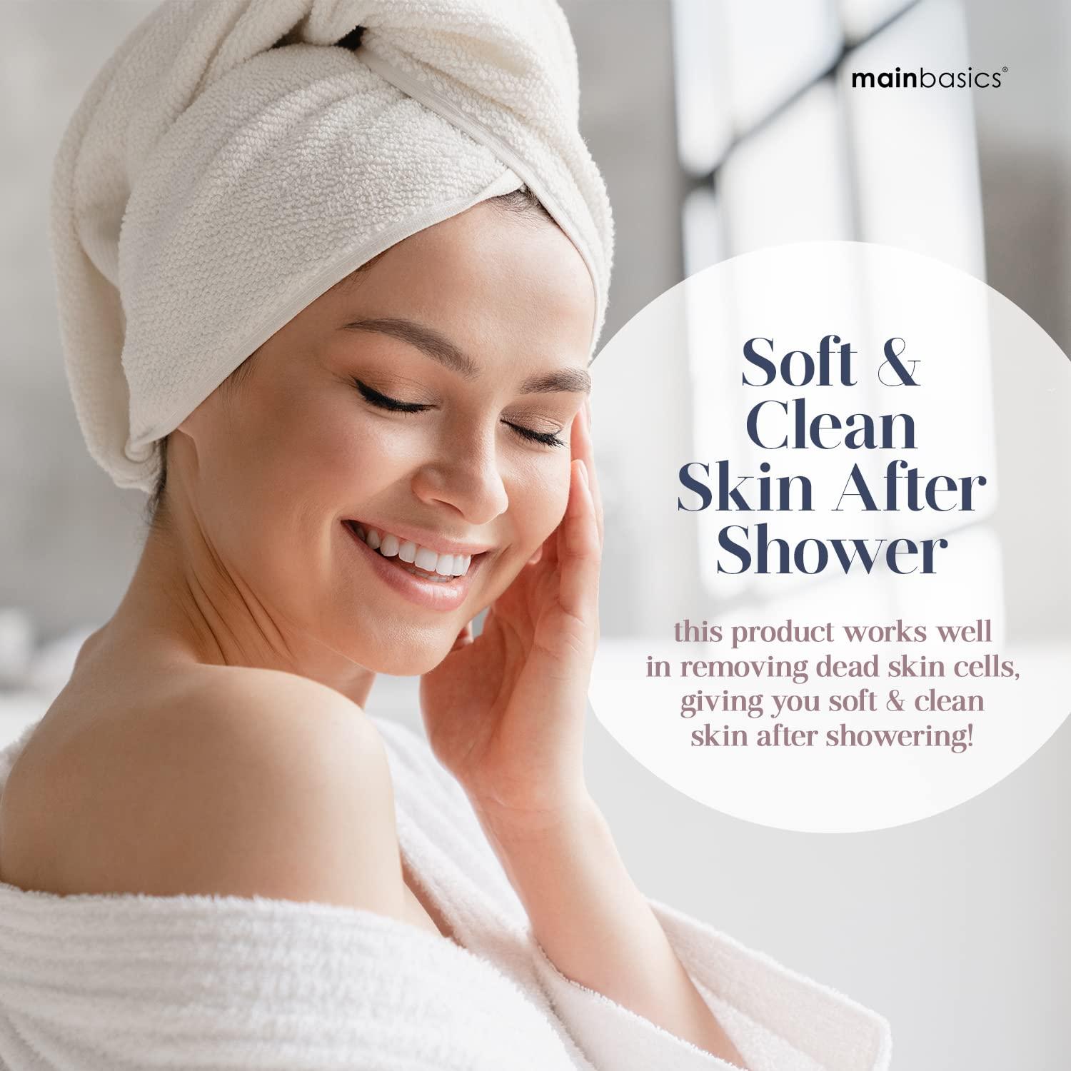 Guantes Exfoliantes de Ducha MainBasics - Nylon Pesado, 1 Par, Azul