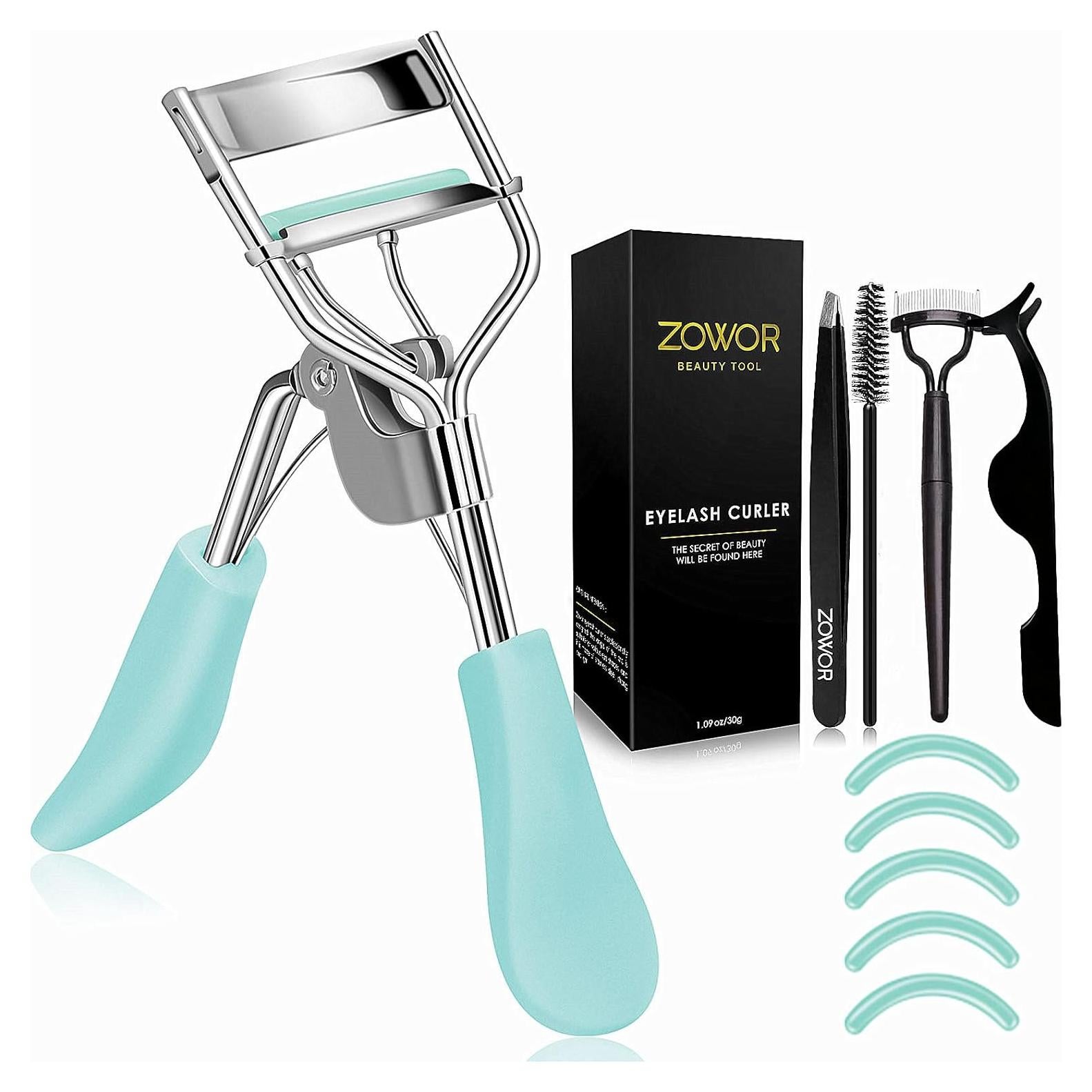 Rizador de Pestañas Zowor 6 en 1 con Almohadillas de Silicona