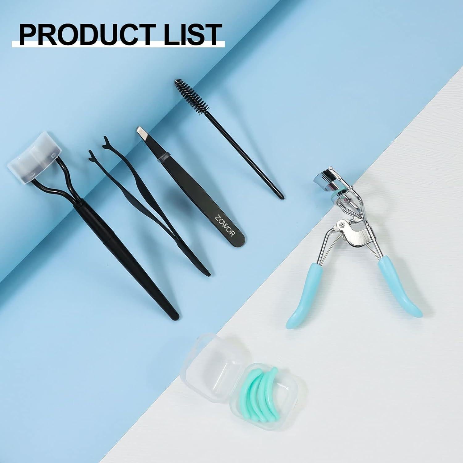 Rizador de Pestañas Zowor 6 en 1 con Almohadillas de Silicona