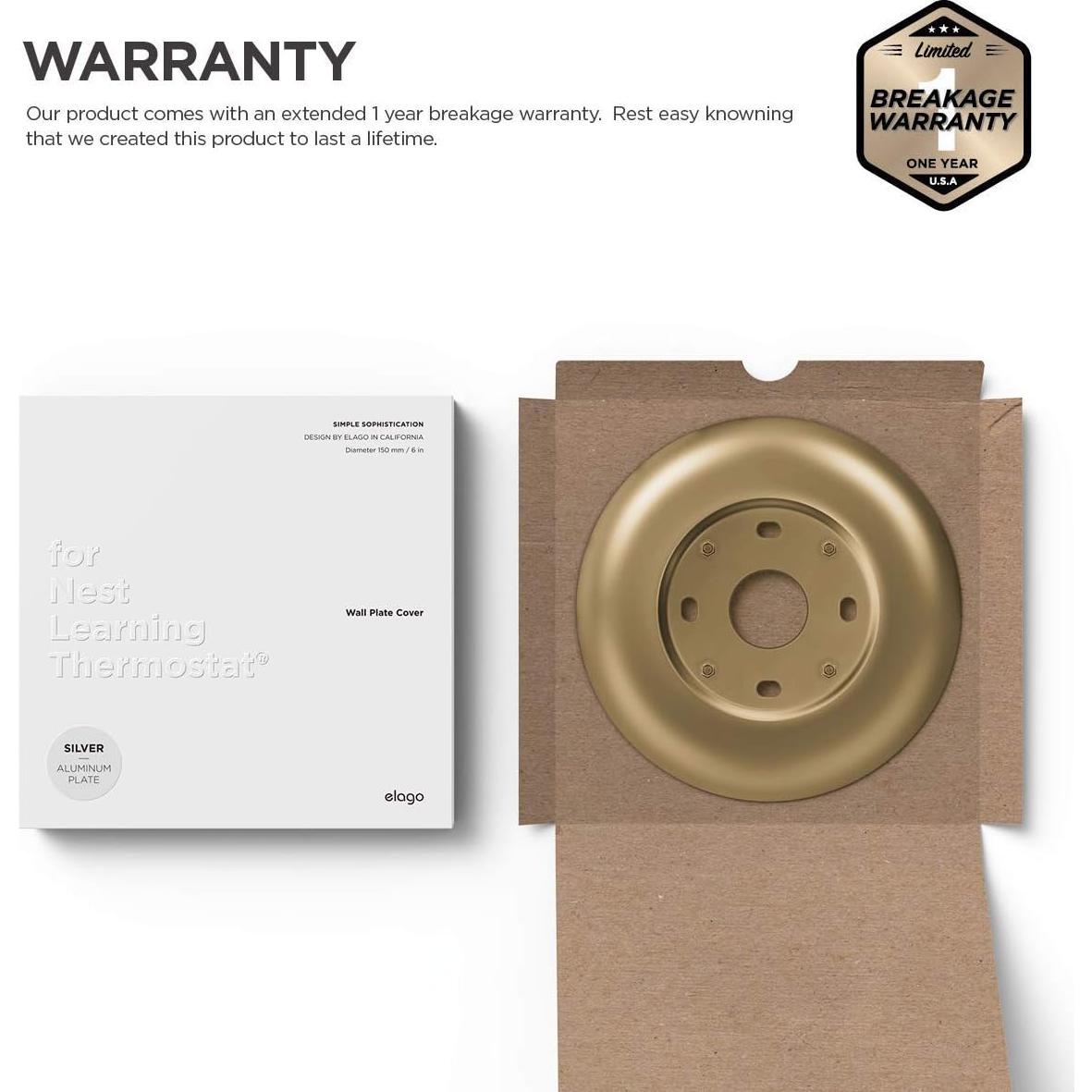 Cubierta de Placa de Pared Elago para Termostato Nest - Latón