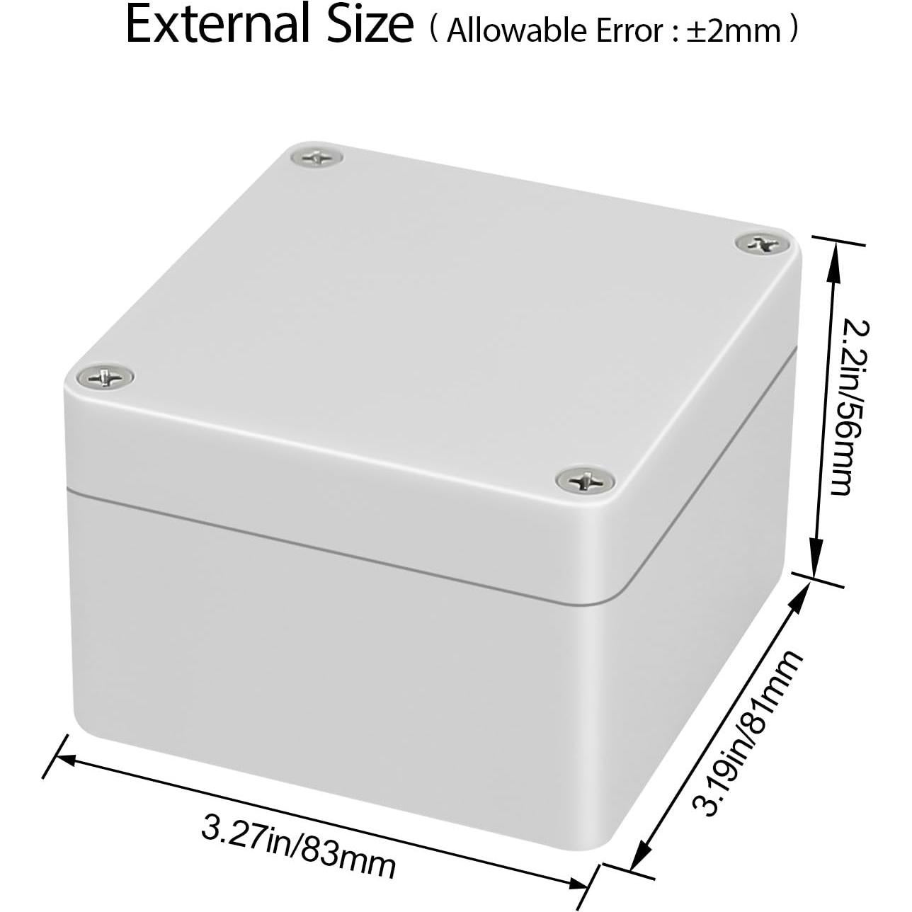 Caja de Proyecto Eléctrica HoHaing IP65 ABS 83x81x56mm Gris