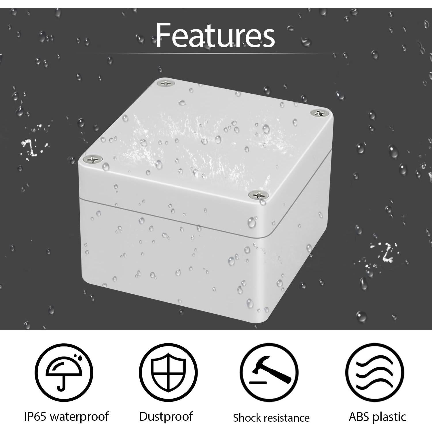 Caja de Proyecto Eléctrica HoHaing IP65 ABS 83x81x56mm Gris