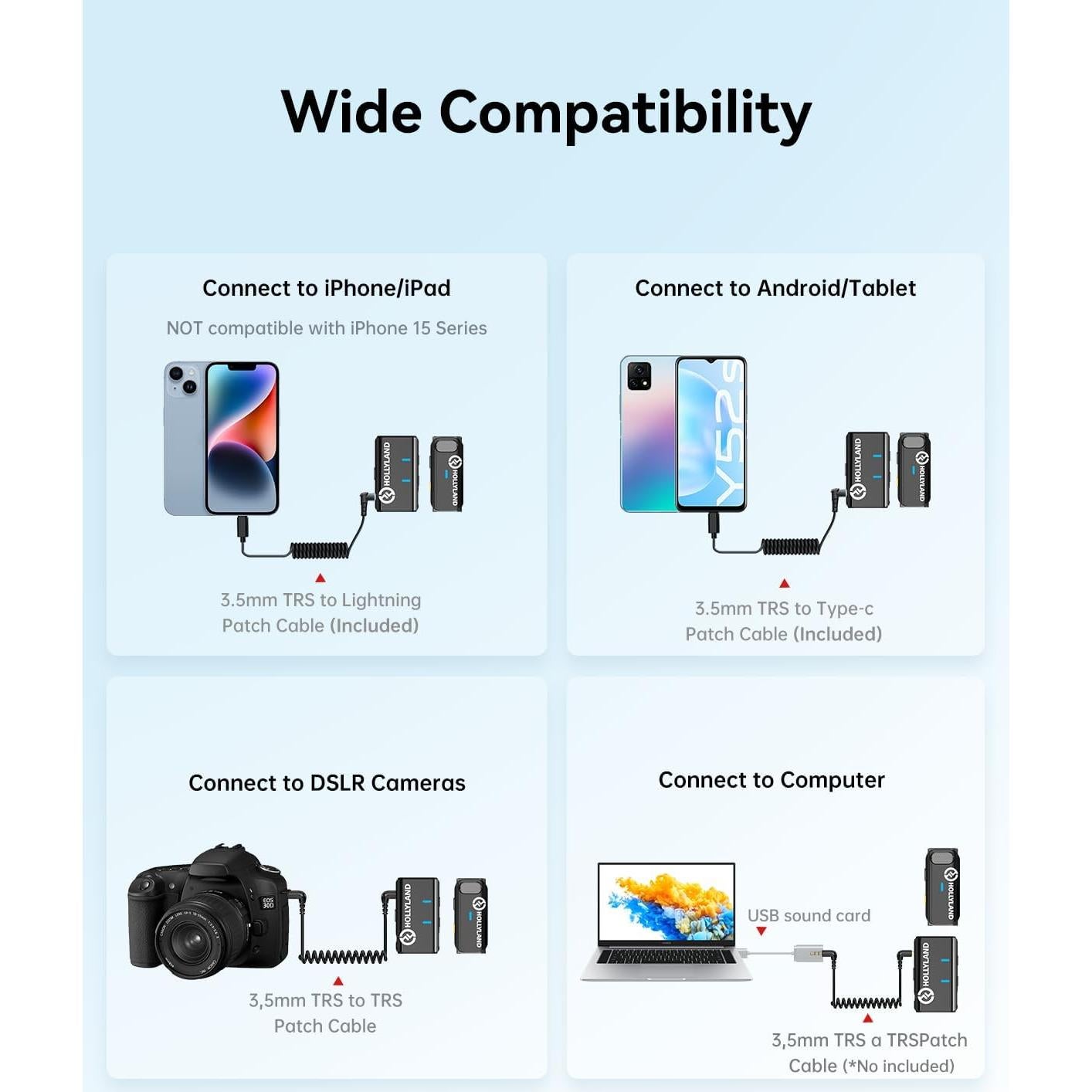 Micrófono Lavalier Inalámbrico Hollyland Lark M1 200m 8H