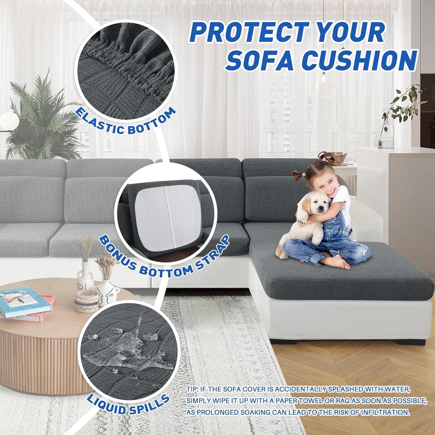 Funda Impermeable para Cojín de Sofá MAXIJIN Gris Claro 1PC