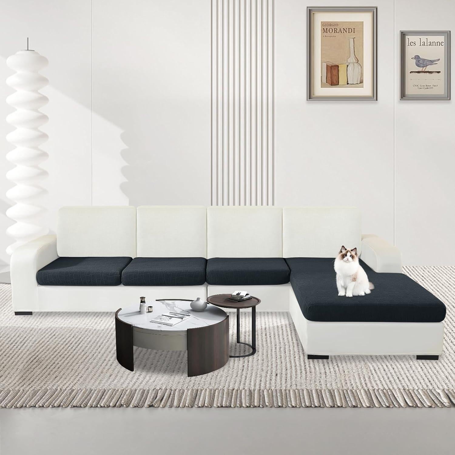 Funda de Cojín Impermeable MAXIJIN 4 Piezas Sofá Seccional Gris