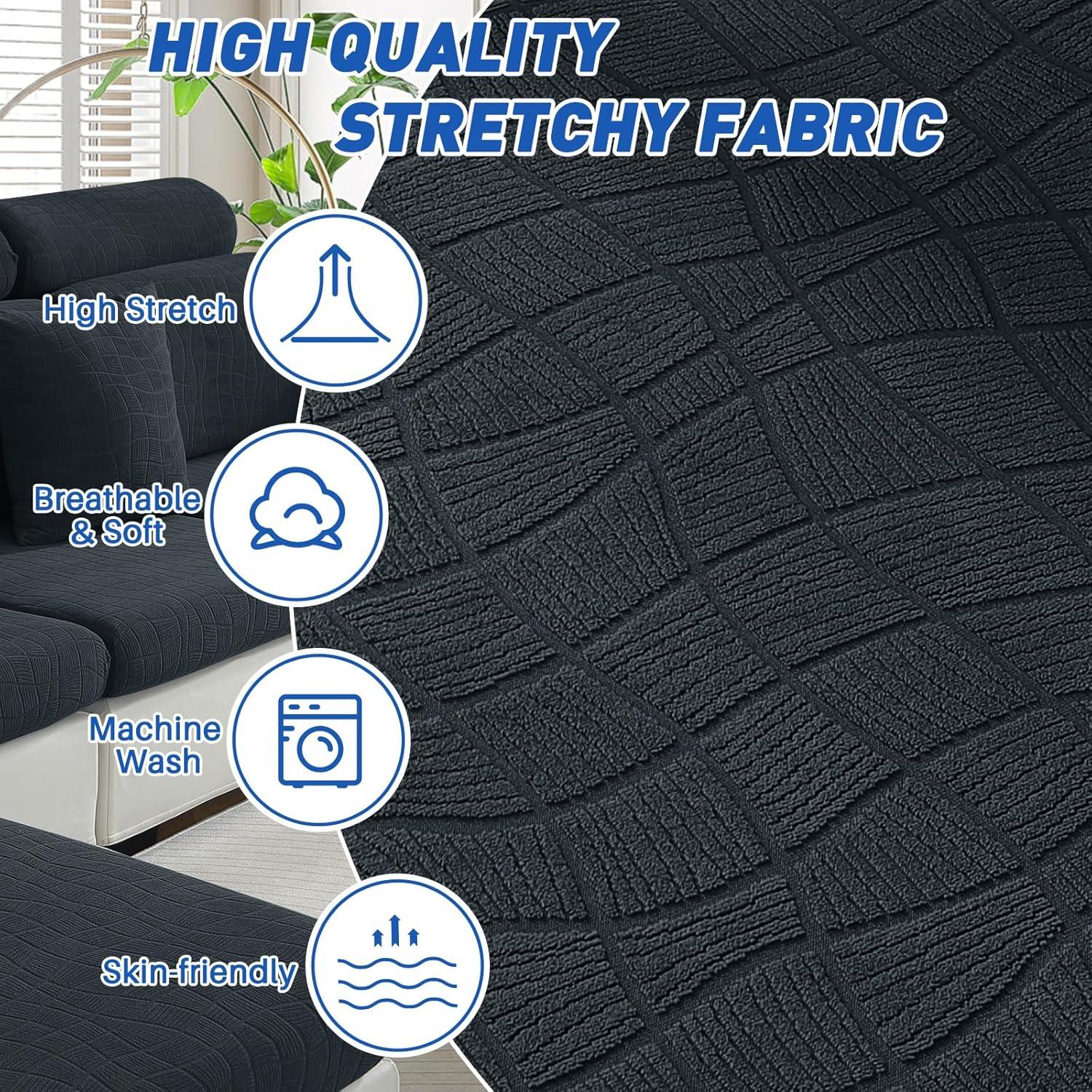 Funda de Cojín Impermeable MAXIJIN 4 Piezas Sofá Seccional Gris