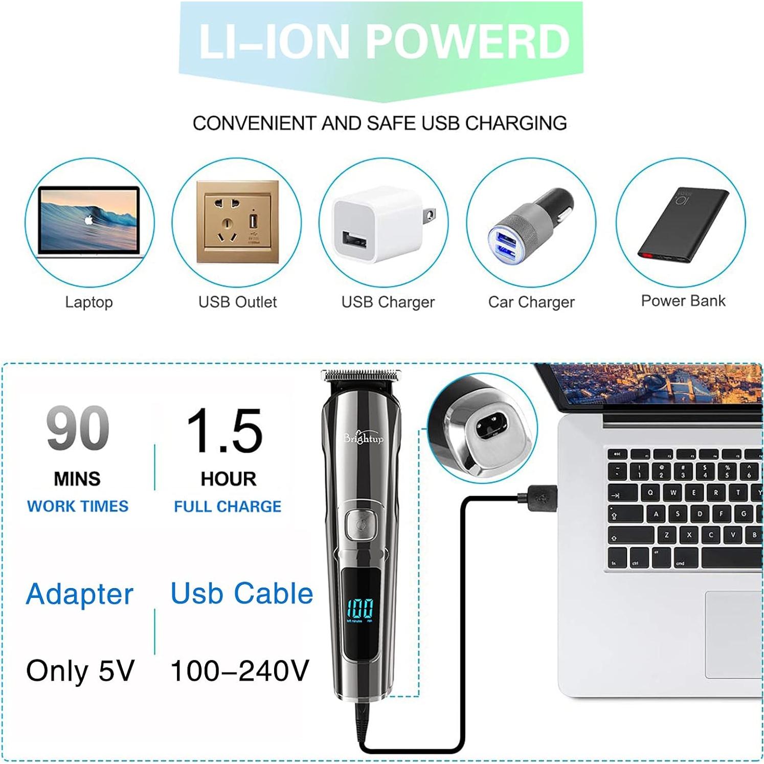 Recortadora de Barba Brightup FK-8688T Inalámbrica IPX7