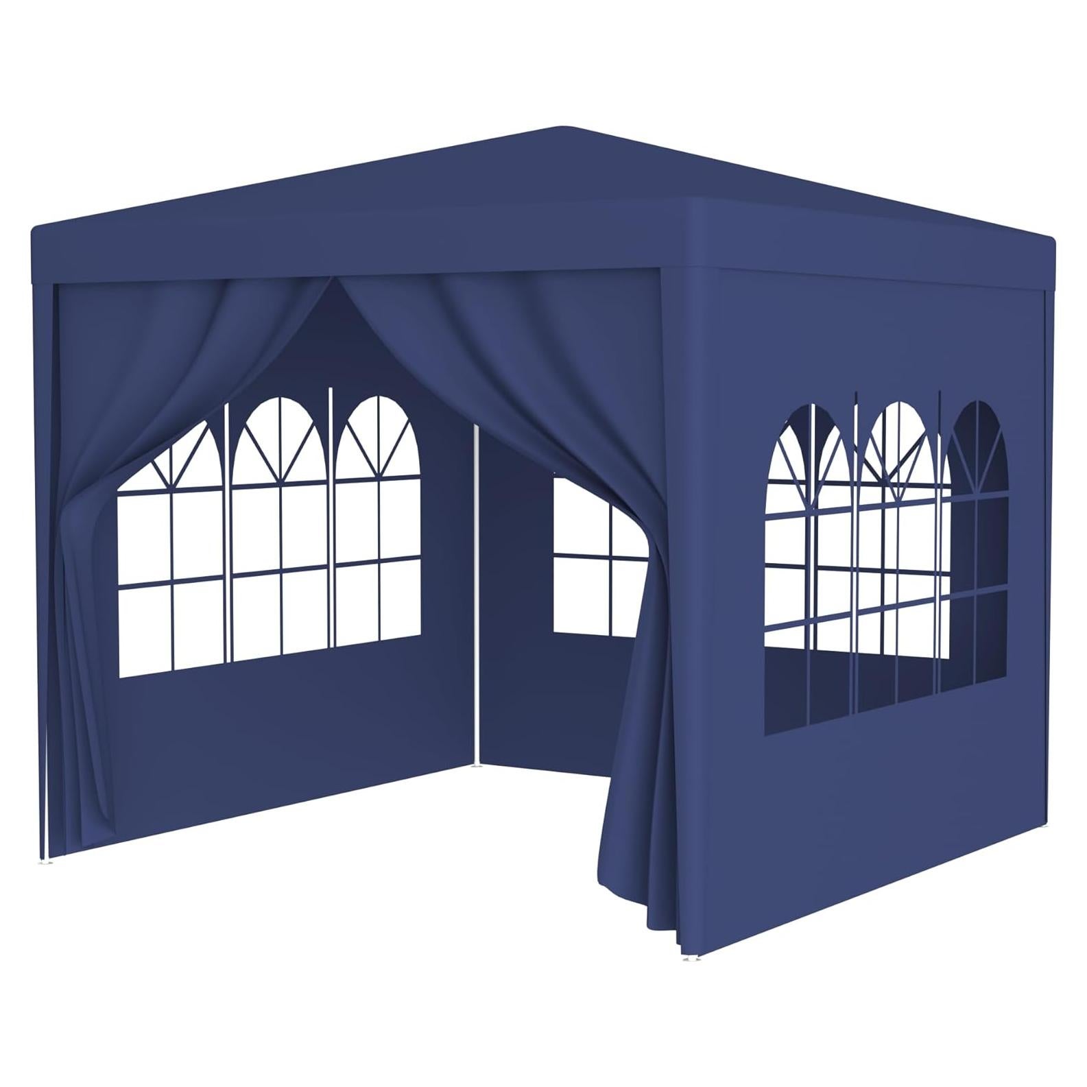 Portable Outdoor Wedding Canopy Tent, 10' x 10' Shelter with Removable Walls, Ideal for Parties and Events, Blue
