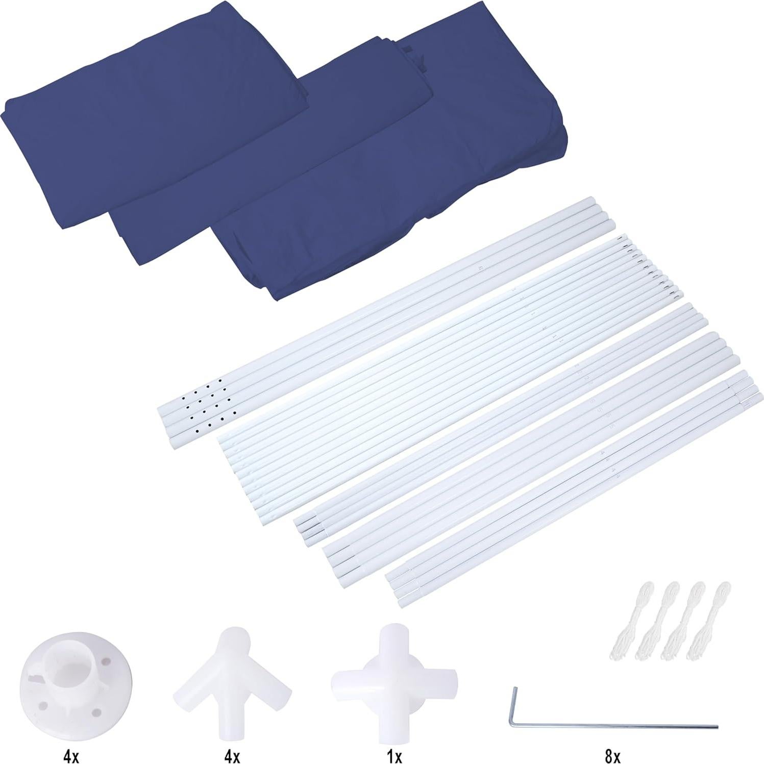 Portable Outdoor Wedding Canopy Tent, 10' x 10' Shelter with Removable Walls, Ideal for Parties and Events, Blue