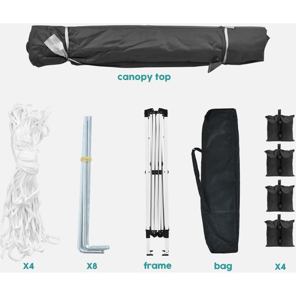 Portable Outdoor Canopy for Lasting Memories, Easy Setup Tent with Removable Sidewalls, Parties and Events, Black