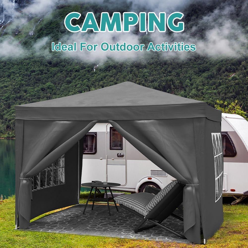 Portable Outdoor Canopy for Lasting Memories, Easy Setup Tent with Removable Sidewalls, Parties and Events, Black