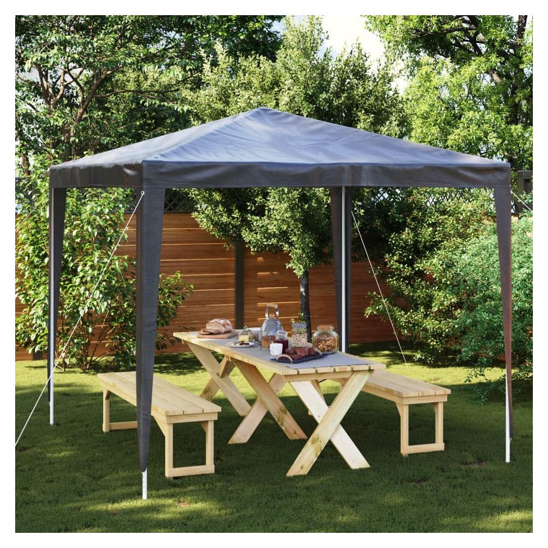 Provides Shelter with Outdoor Party Tent, Water-Resistant Polyethylene, Durable Steel Frame, 8.2'x8.2', Anthracite