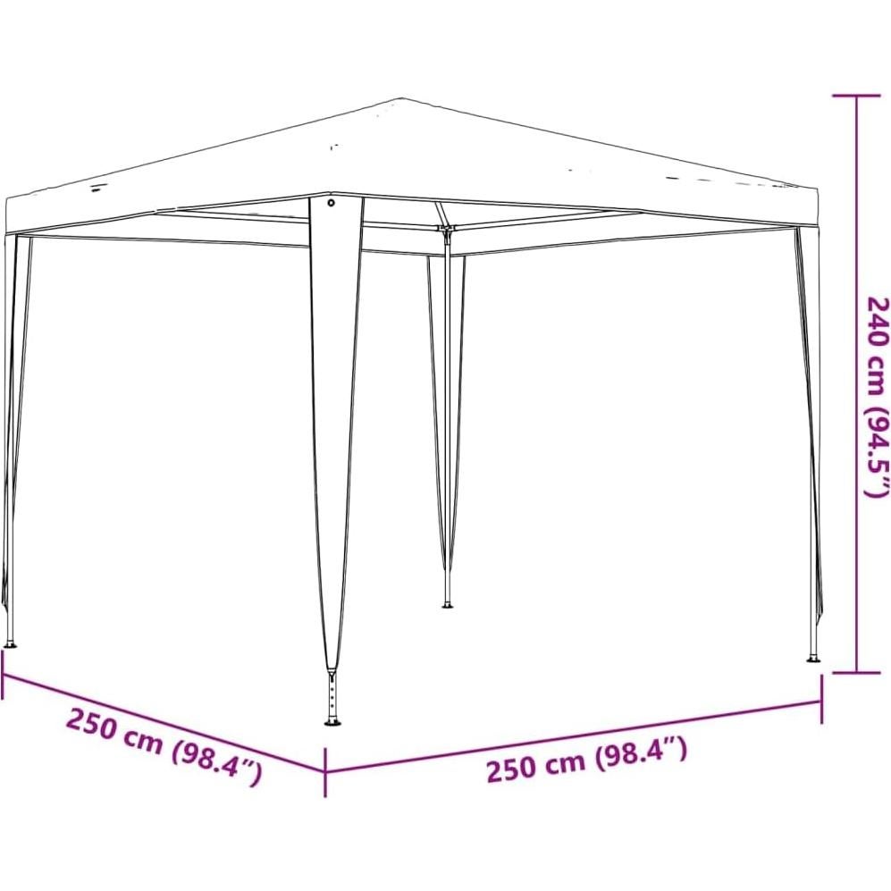Provides Shelter with Outdoor Party Tent, Water-Resistant Polyethylene, Durable Steel Frame, 8.2'x8.2', Anthracite