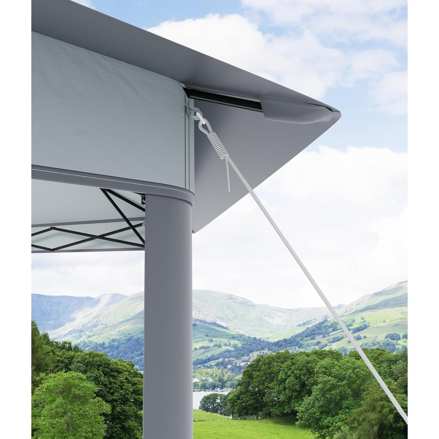 Gazebo Hexagonal Plegable TrendyTrove 13x13 Pies con Ventanas