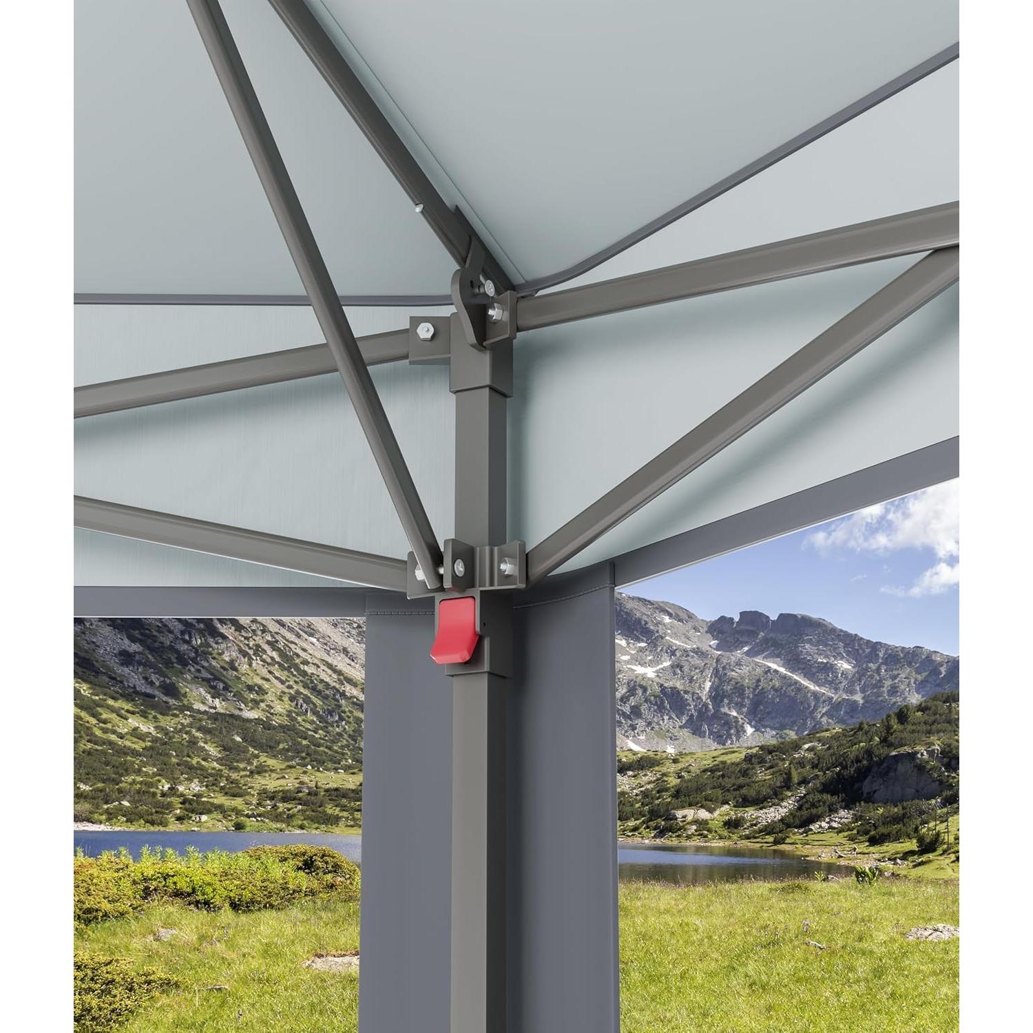 Gazebo Hexagonal Plegable TrendyTrove 13x13 Pies con Ventanas