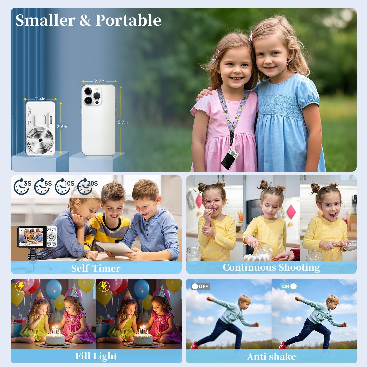 Cámara Digital MINIBEAR 4K 64MP Compacta con 64GB