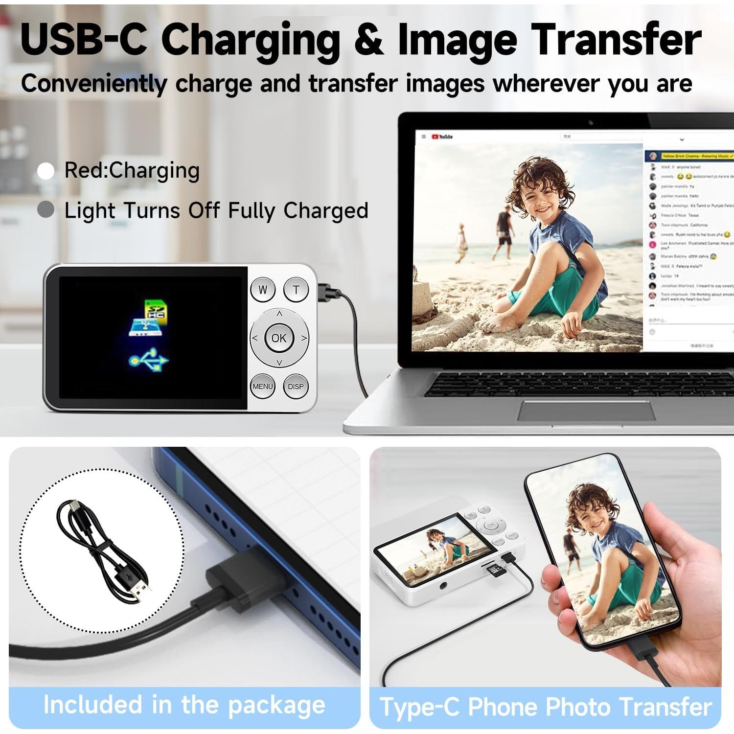 Cámara Digital MINIBEAR 4K 64MP Compacta con 64GB