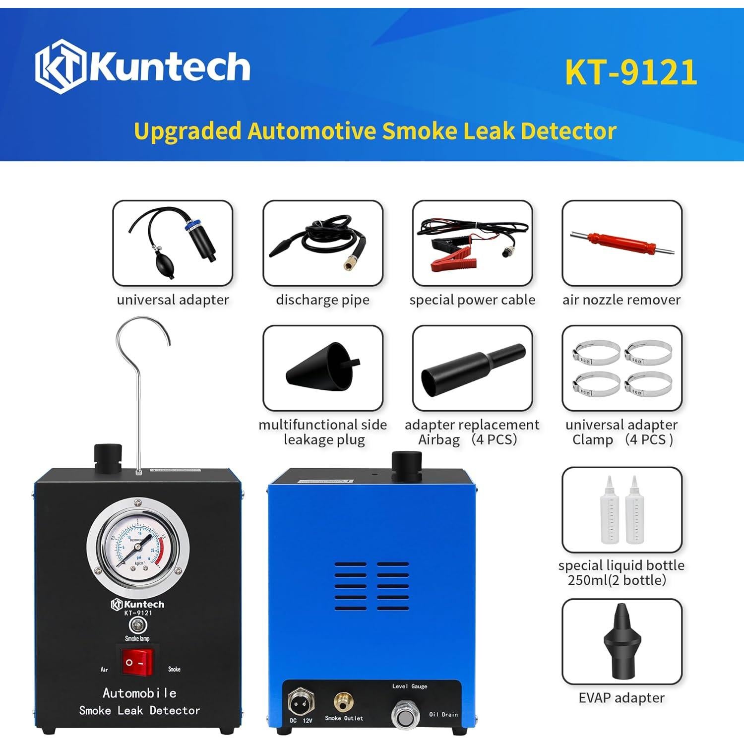 Detector de Fugas de Humo Kuntech 12V DC para Automóviles