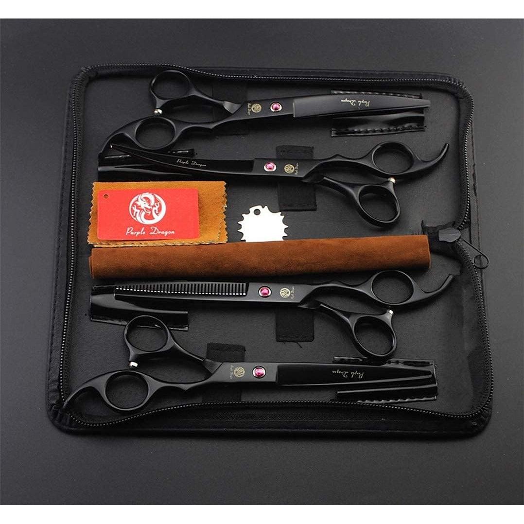 Kit Tijeras Aseo Mascotas Purple Dragon 4Pcs Acero Japonés