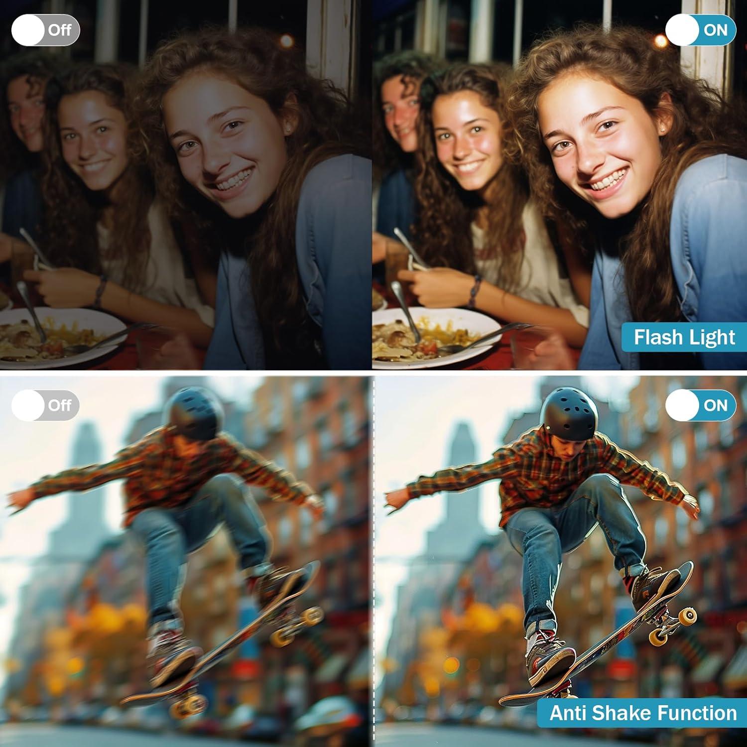 Cámara Digital FJFJOPK DC402 48MP 4K Zoom 16x Anti-Vibración