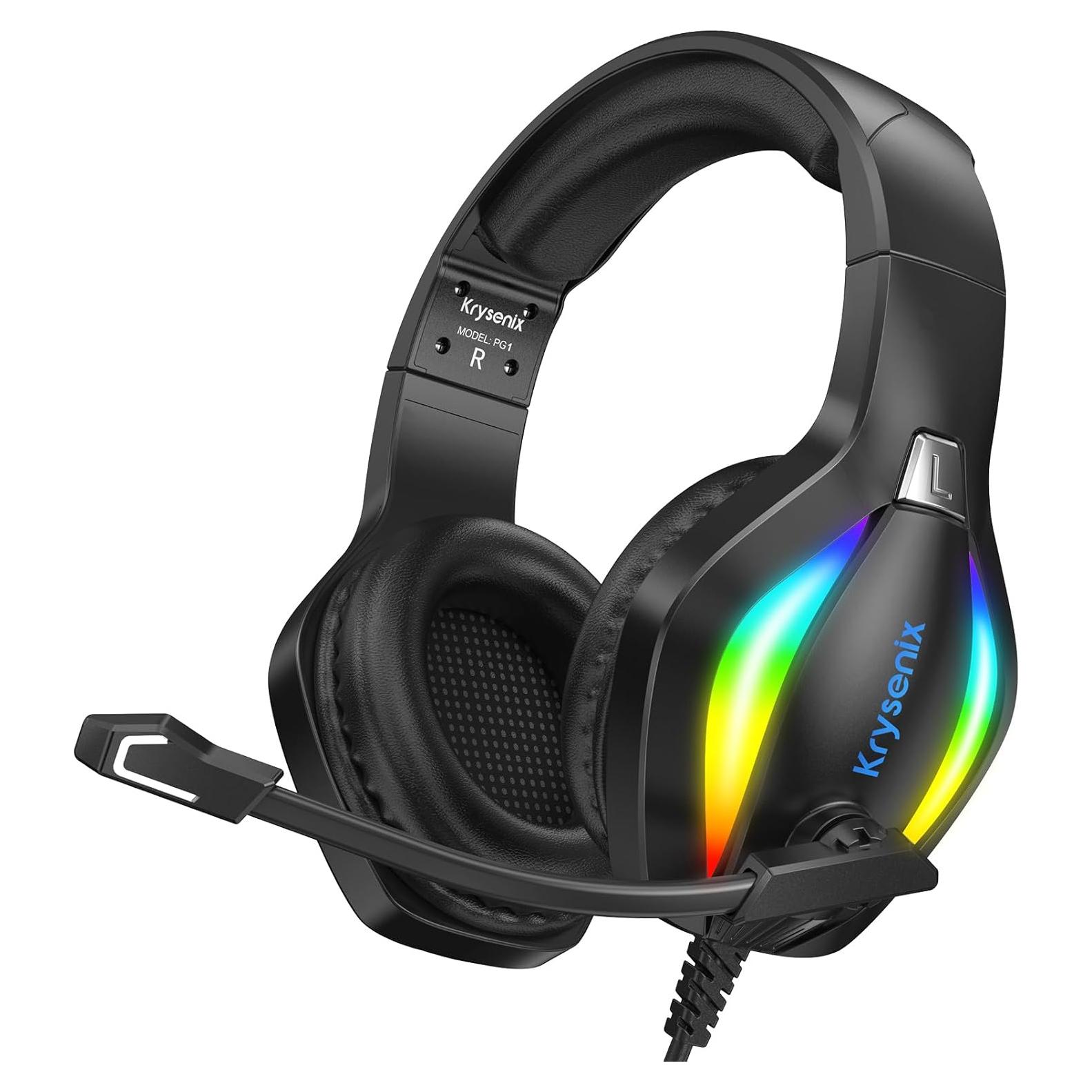 Auriculares Gaming Krysenix PG1 con Micrófono y Luz RGB