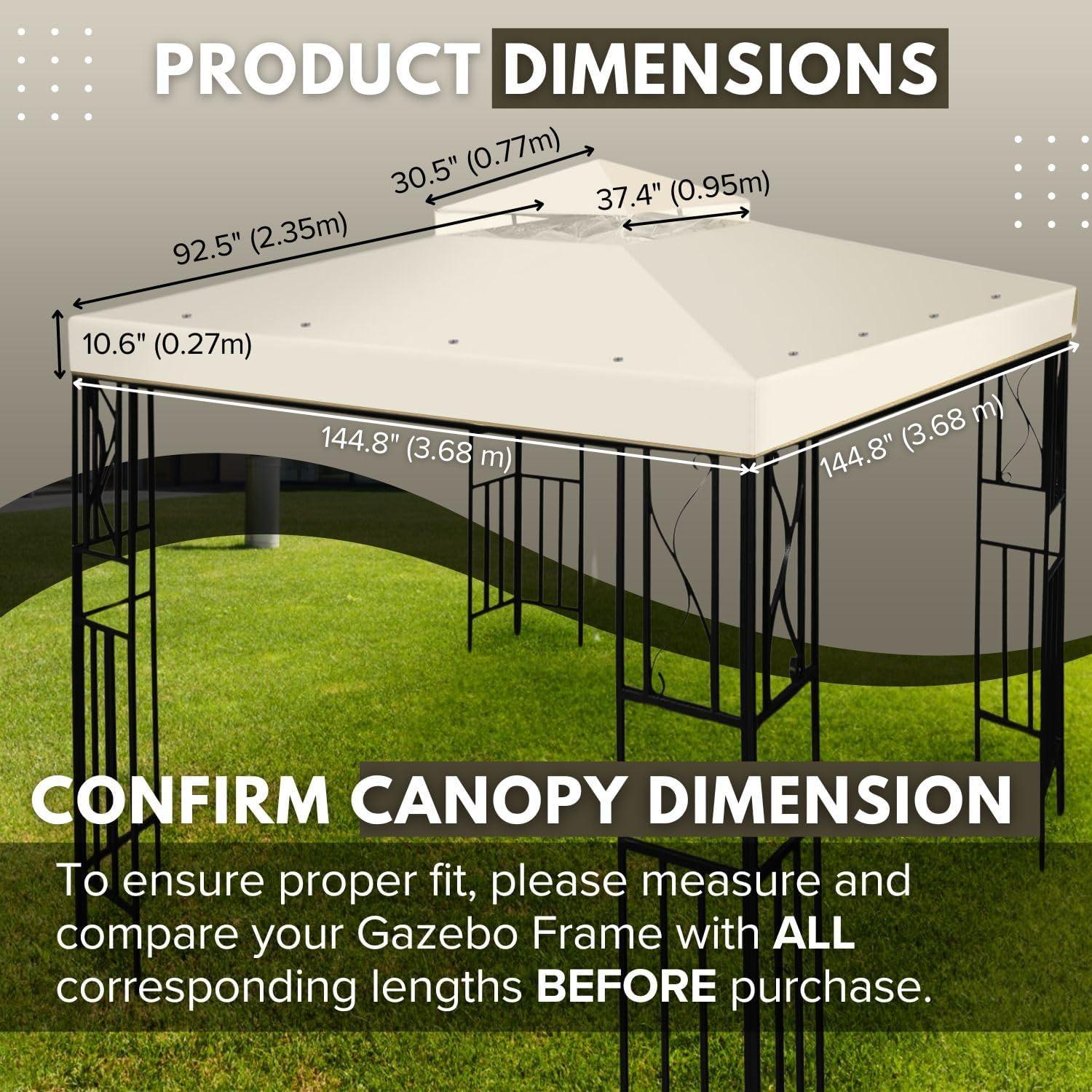 Cubierta de Reemplazo para Gazebo Flexzion 3.66m x 3.66m Marfil