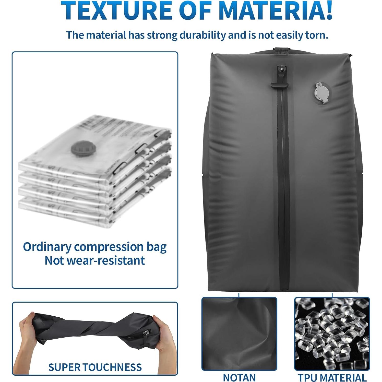 Bolsas de Vacío ANQAROS 1PC+Bomba Impermeables para Viaje