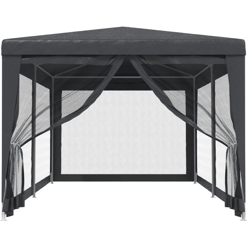 Party Tent with 6 Mesh Sidewalls Anthracite 9.8'x19.7' HDPE,Party Tent 10' x 20' HeavyDuty Sun Shelter for Outdoor Events Garden Structures
