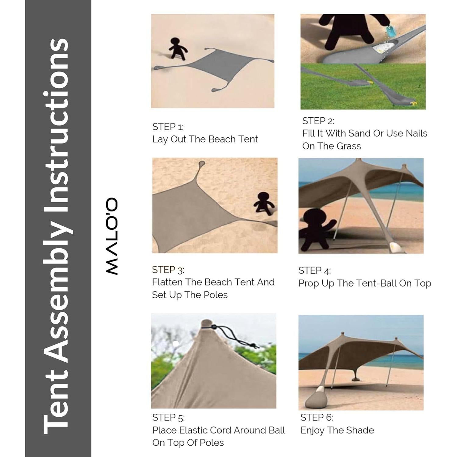 Carpa Canopy Malo'o 3.05m x 3.05m para Playa y Vehículos