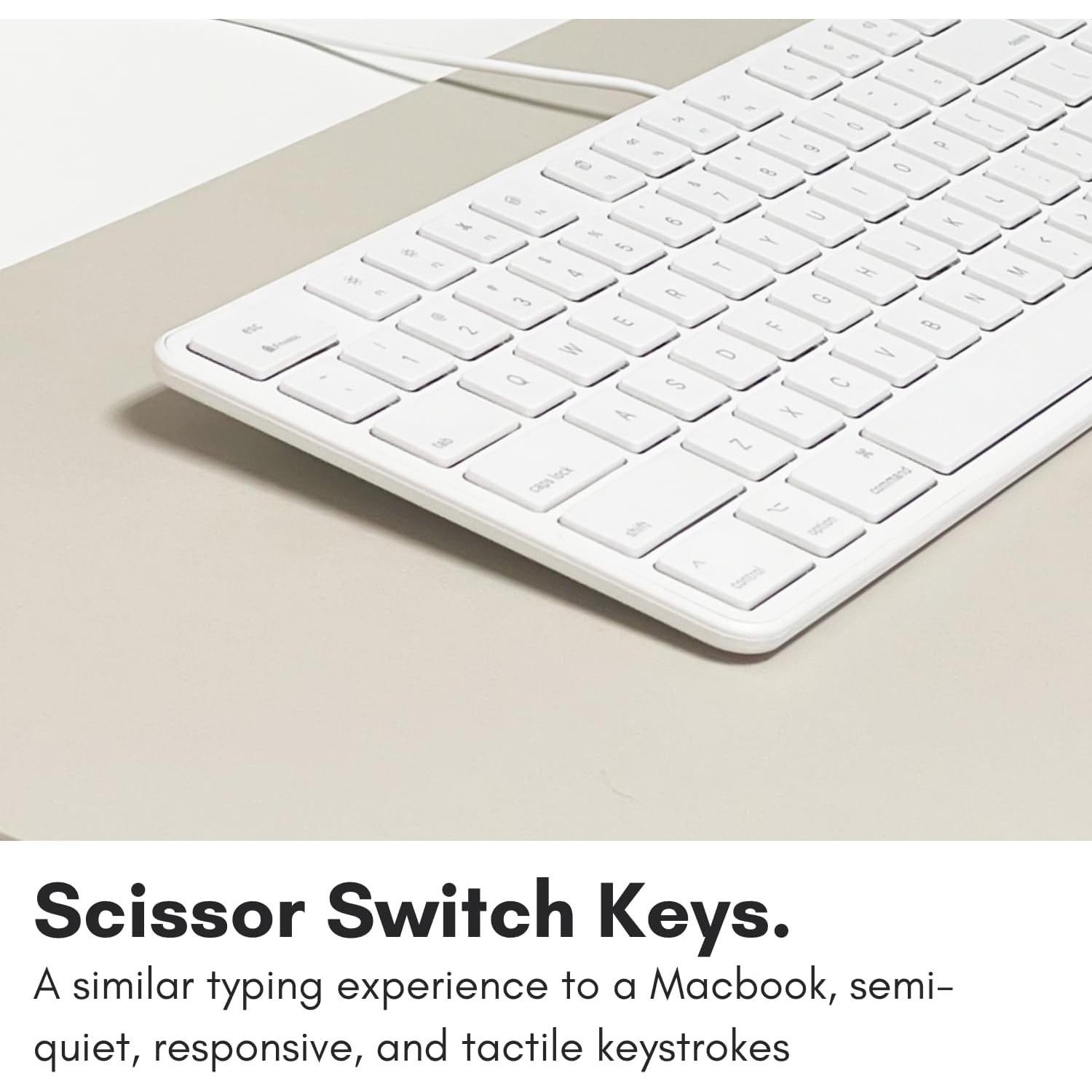 Teclado USB Macally Slim 104 teclas con cable blanco