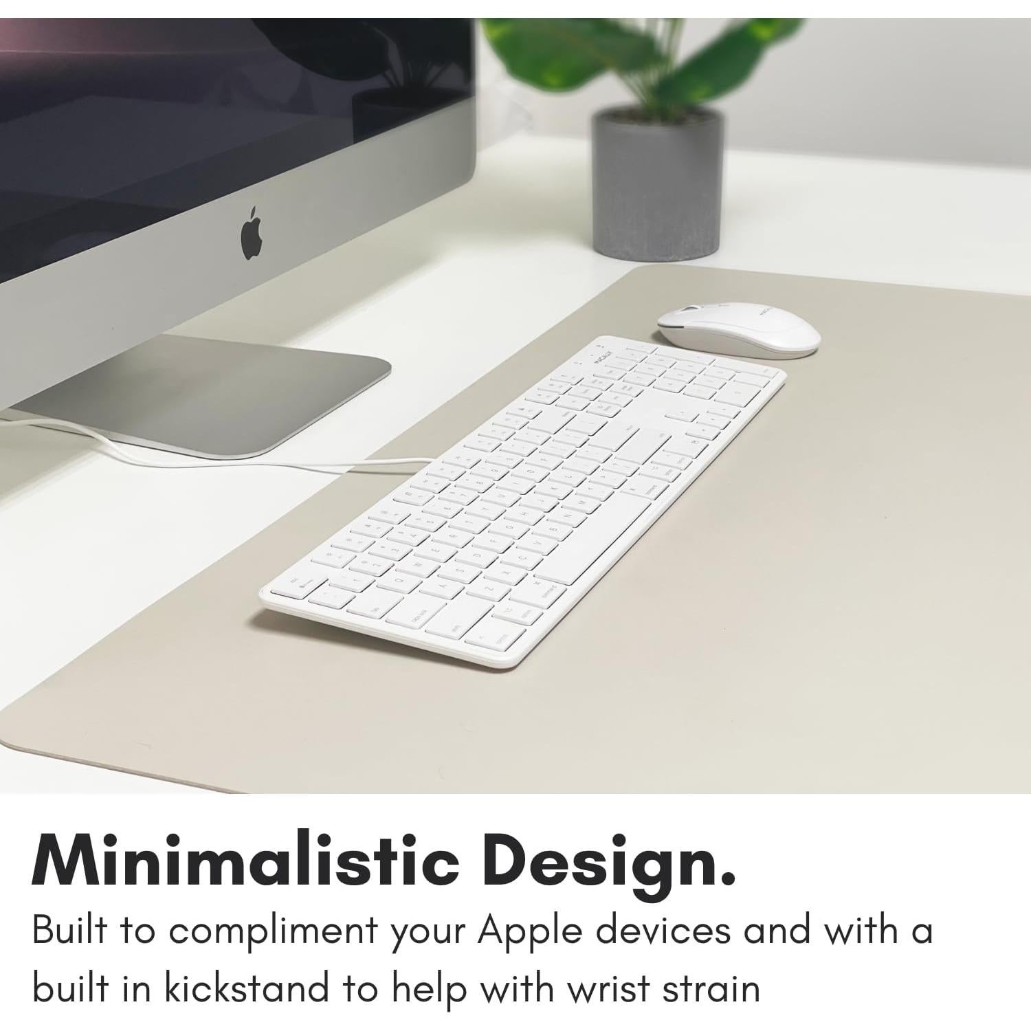 Teclado USB Macally Slim 104 teclas con cable blanco