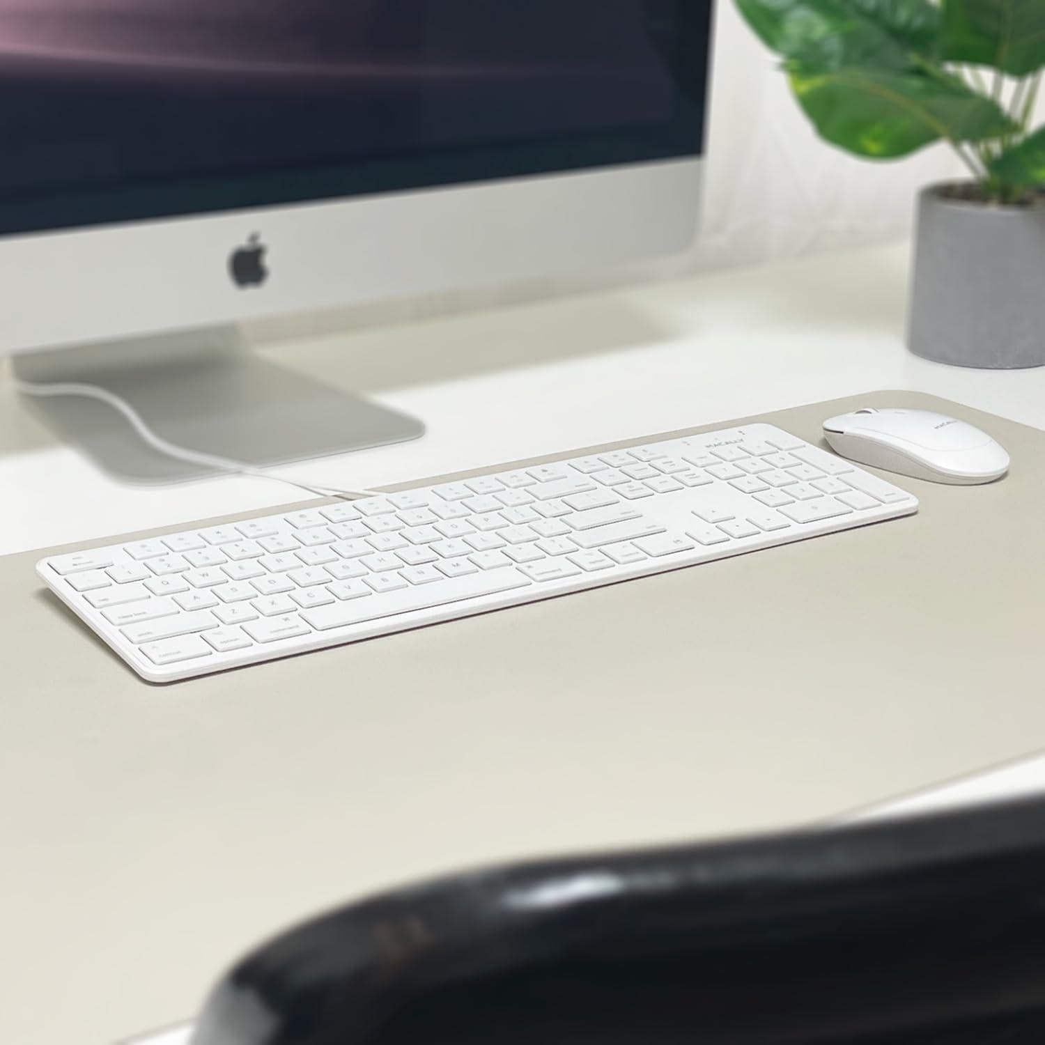 Teclado USB Macally Slim 104 teclas con cable blanco