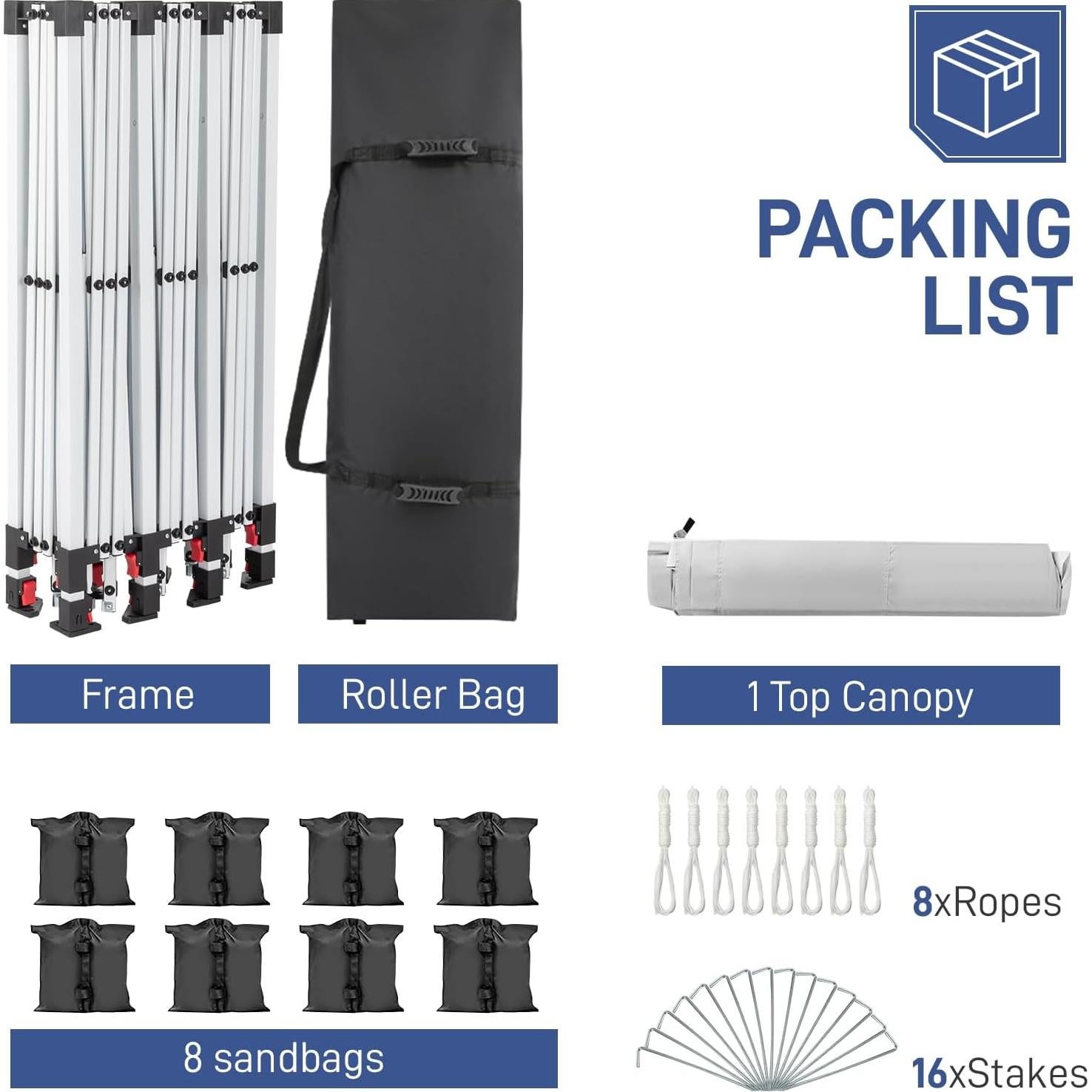 10x30ft Outdoor Pop Up Canopy, Portable Instant Canopy Tent for Outdoor Events Party Wedding Birthday Graduation, White