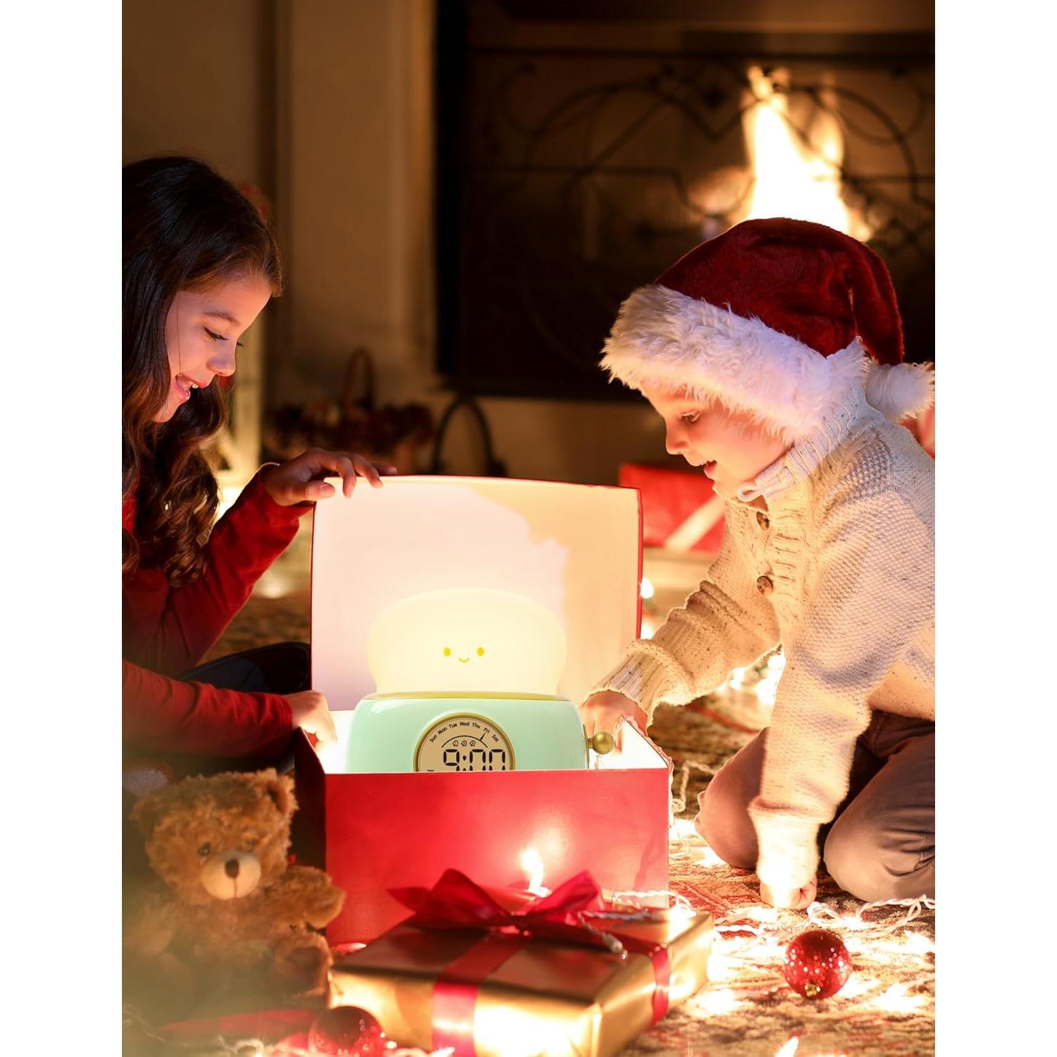 Lámpara Nocturna Tostadora WANIDEA con Reloj Despertador LED