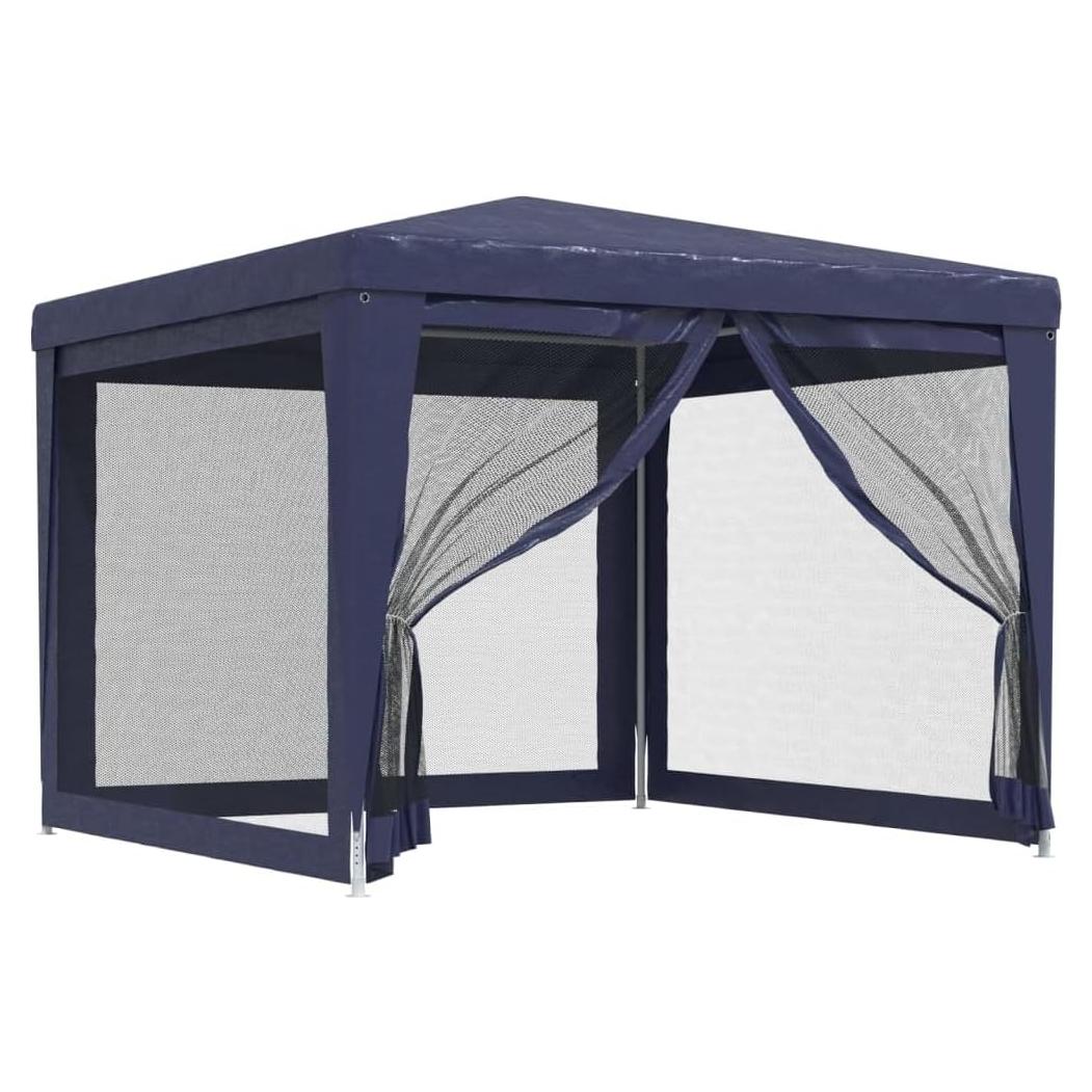 Carpa de Fiesta GeoHome 3x3m Azul con 4 Paredes de Malla