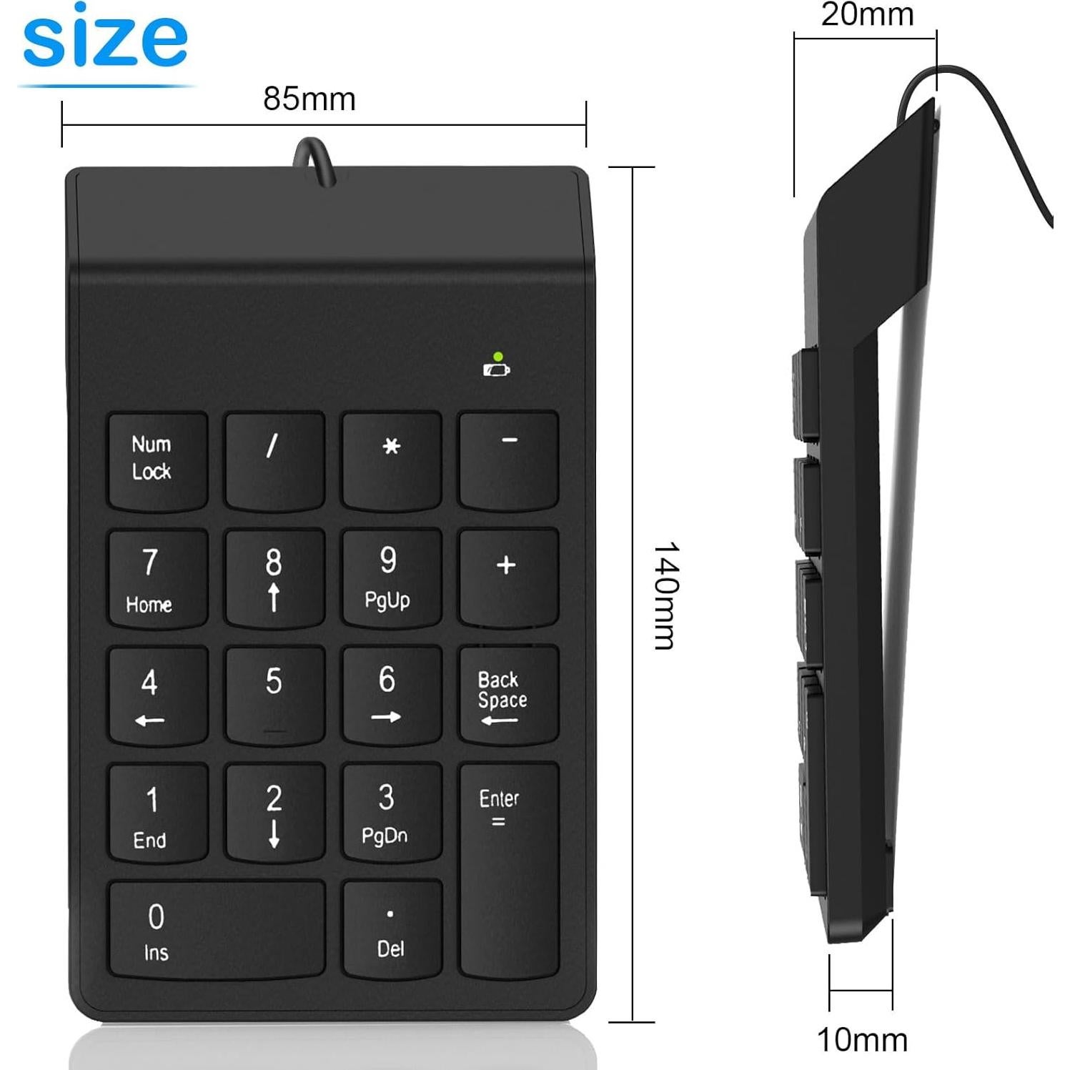 Teclado Numérico USB NOOX NK895 Mini 10 Teclas Portátil