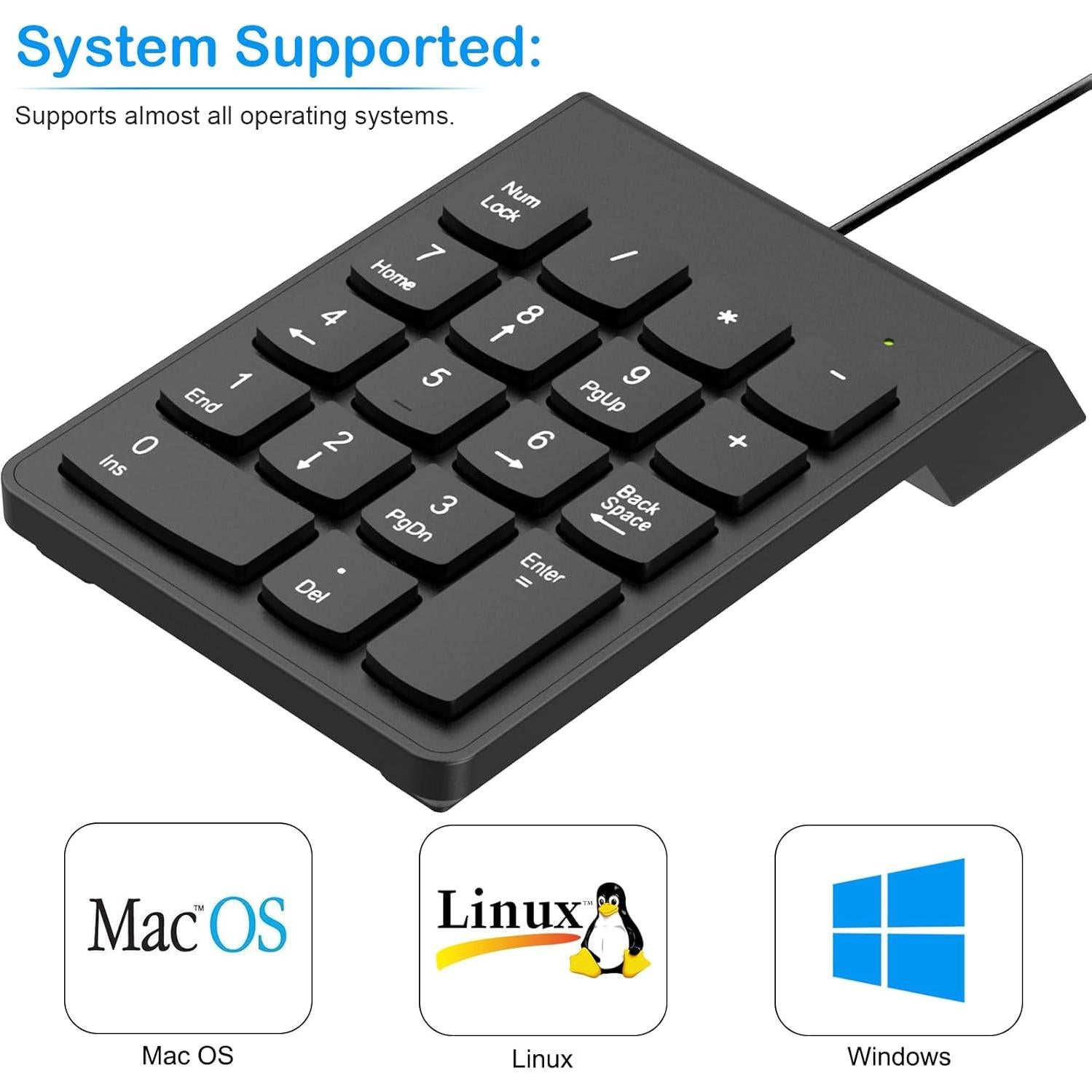 Teclado Numérico USB NOOX NK895 Mini 10 Teclas Portátil