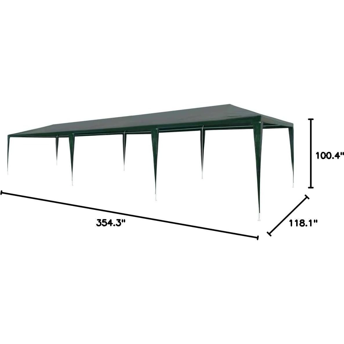 Carpa de Fiesta GeoHome Verde 2.99x8.99m Resistente al Agua