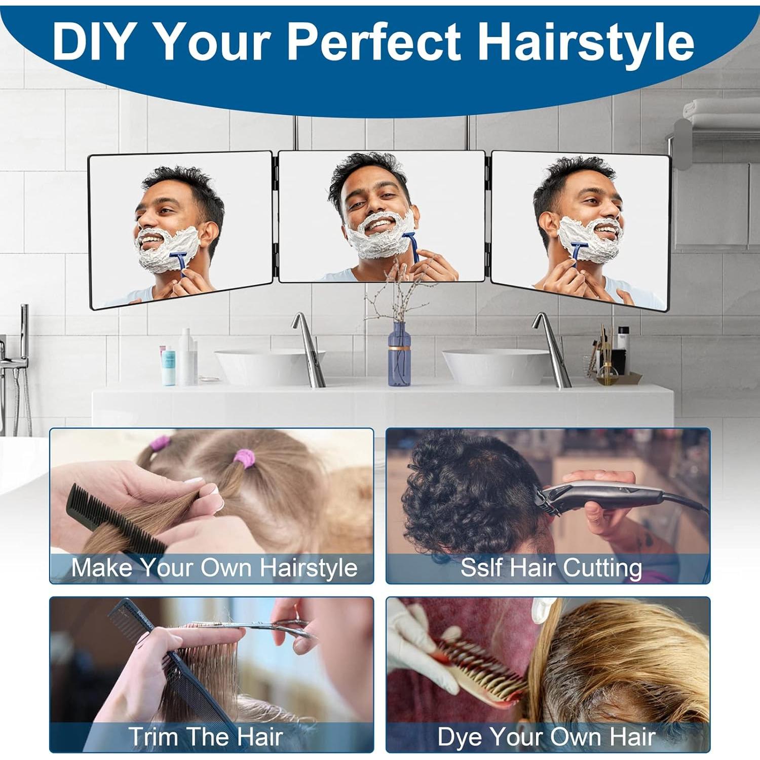 Espejo 360 Plegable LMZNXCZ para Cortes de Cabello