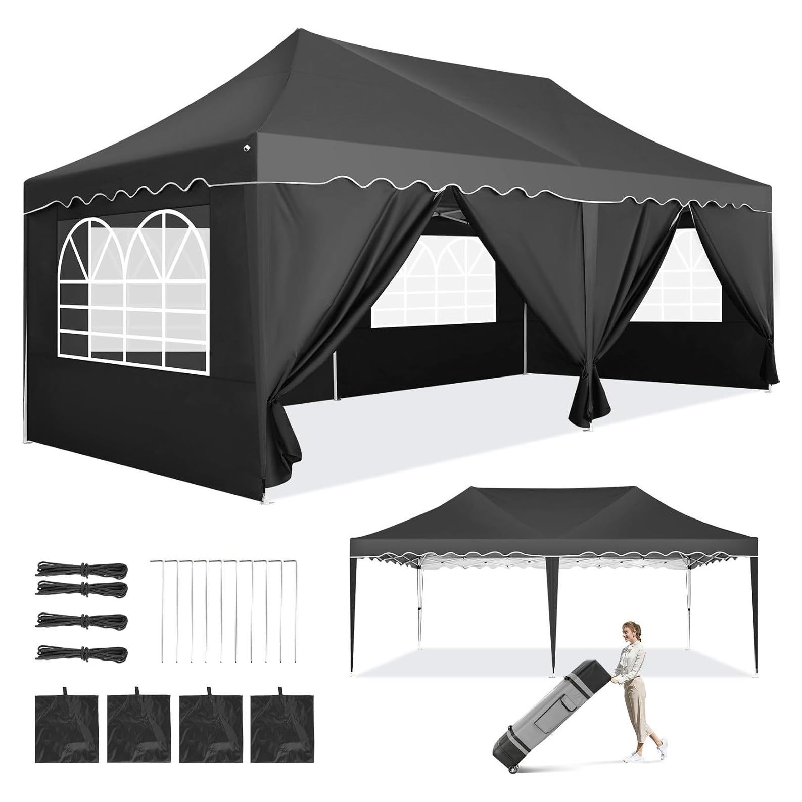 Carpa Plegable COBIZI 10x6m Impermeable con Paredes Laterales