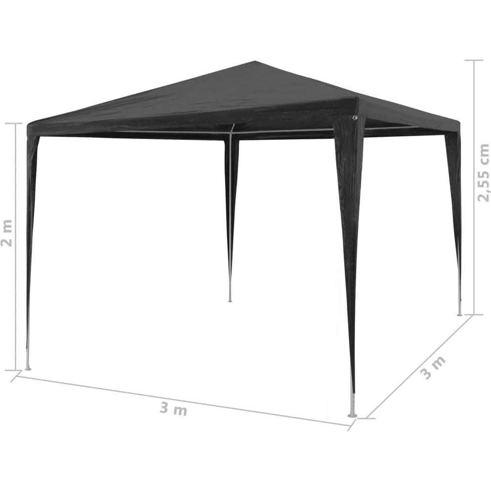 Carpa de Fiesta ZQQLVOO 2.99m x 2.99m Antracita Resistente UV