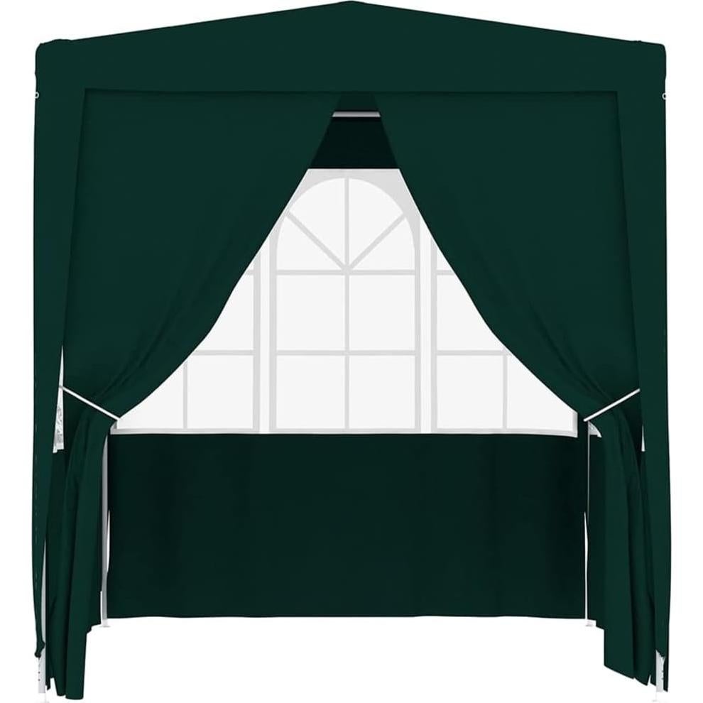 Pabellón Gazebo ZQQLVOO 2x2m Verde con Paredes Laterales