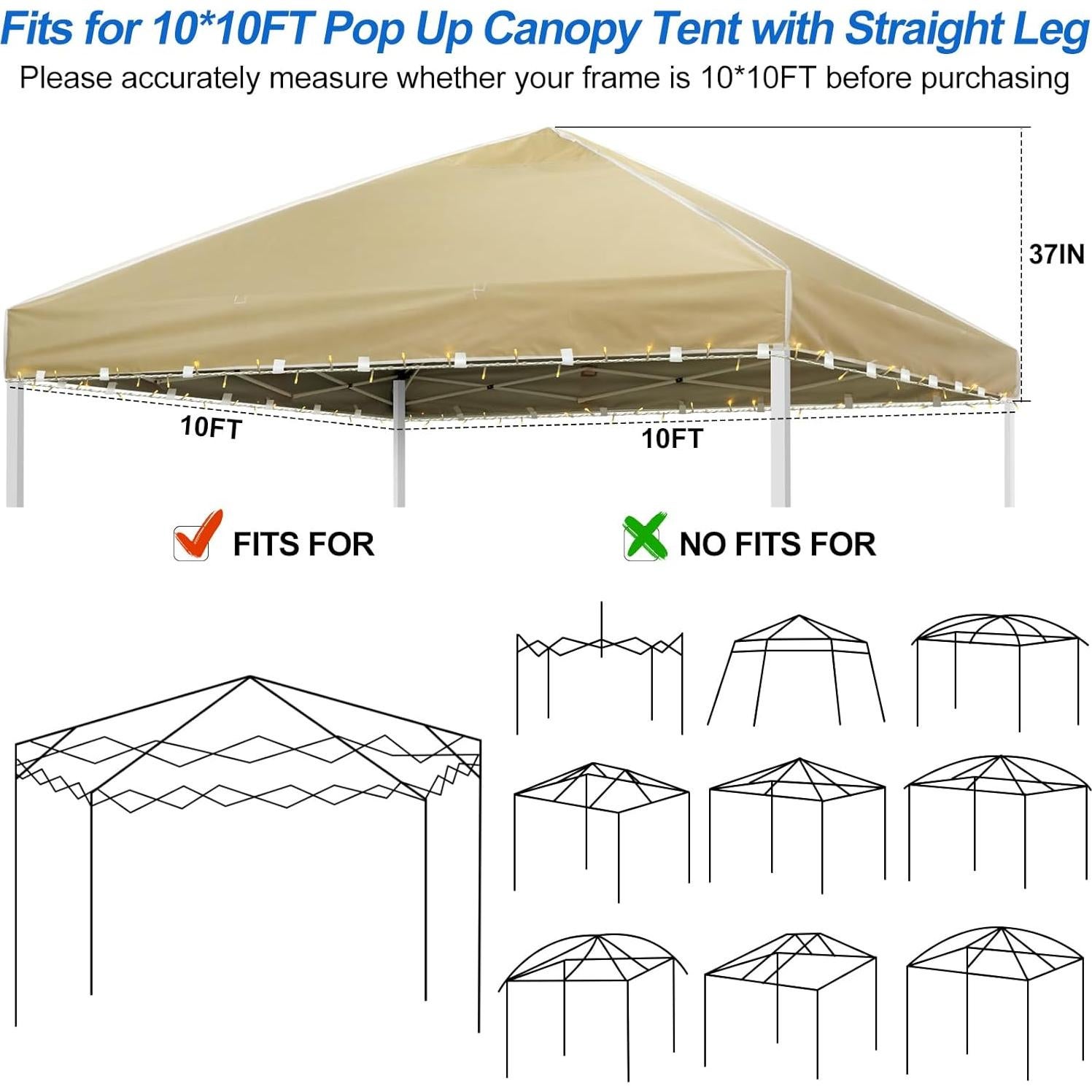 Cubierta de Reemplazo para Carpa LED Yoojahow 3x3m Impermeable