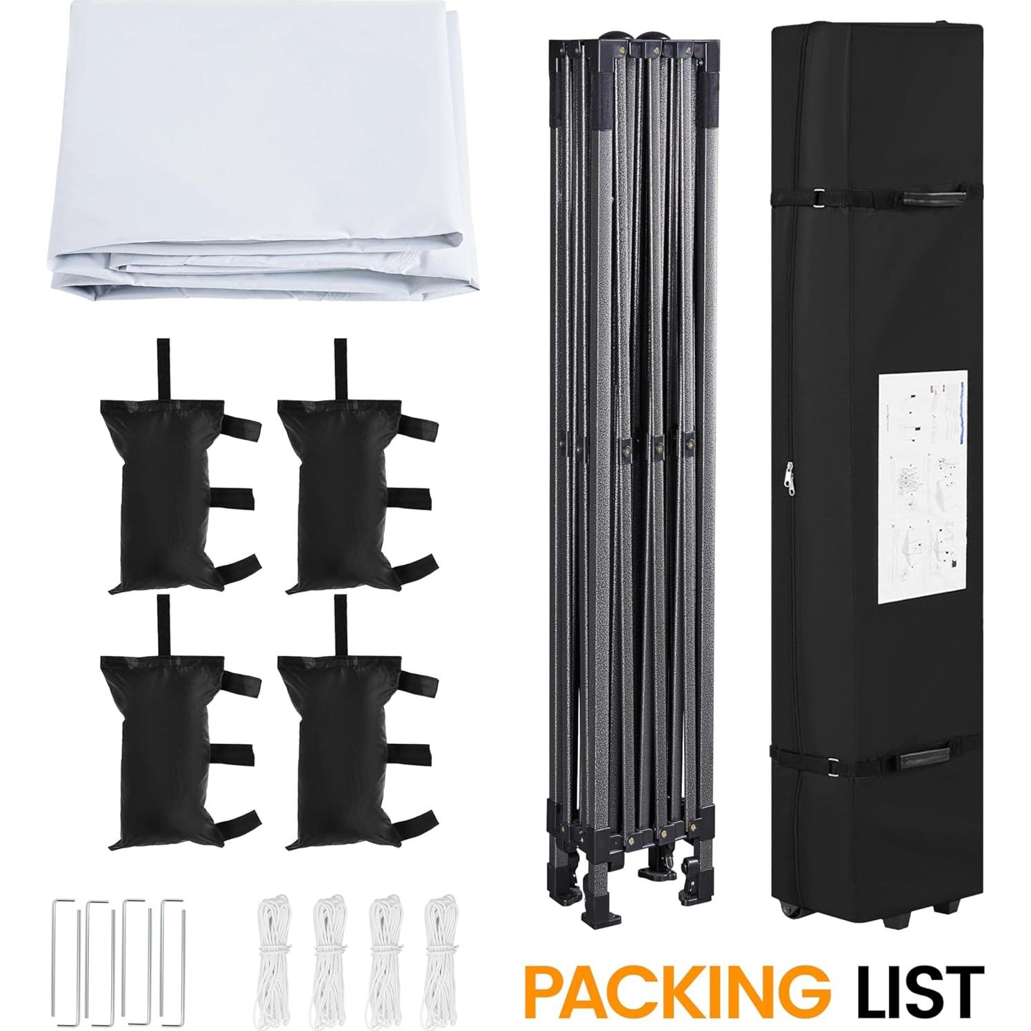 Carpa Plegable Yaheetech 4.57x3.05m Blanca con Accesorios