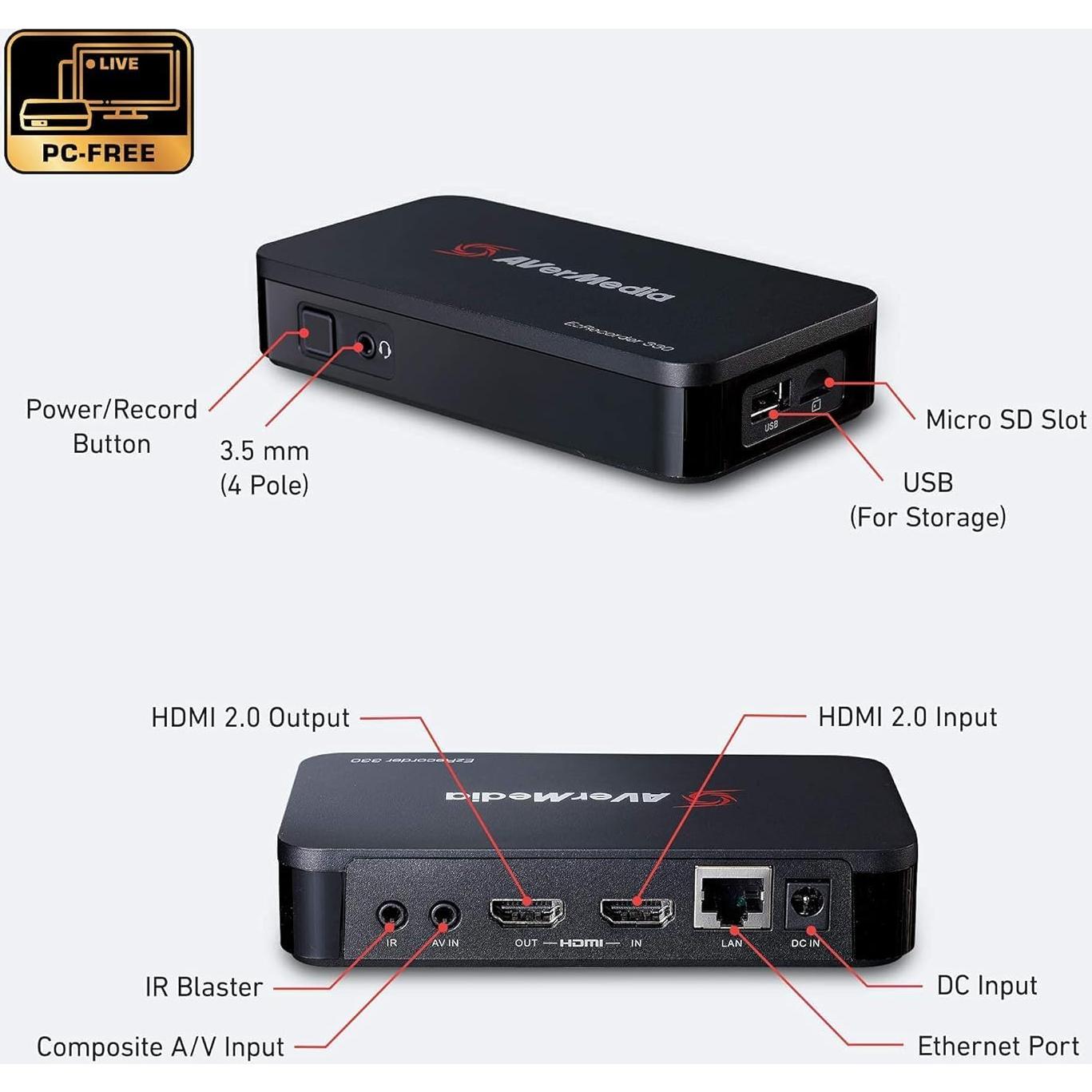 Grabador de Video AVerMedia EZRecorder 330G 4K HDMI