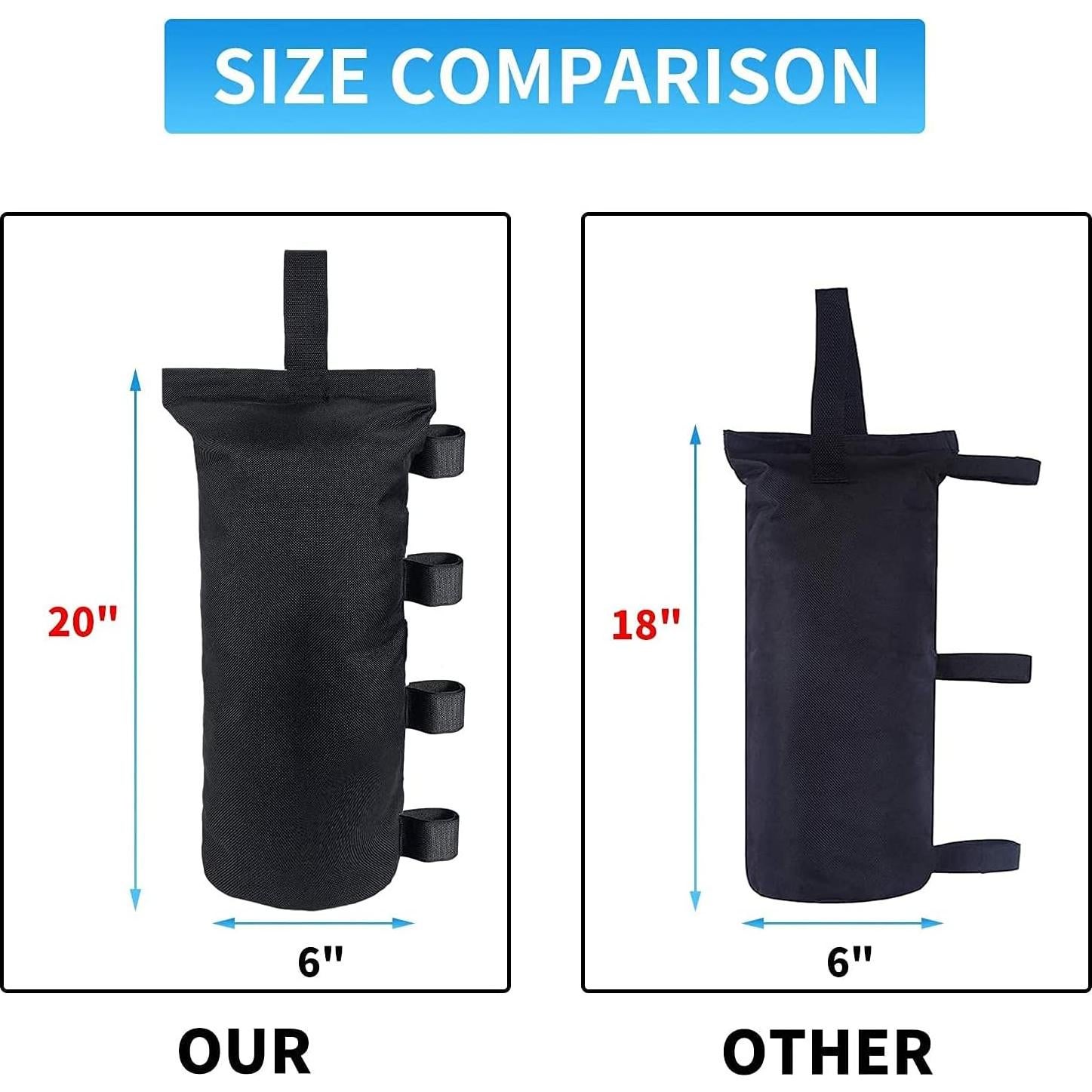 Juego de 4 Bolsas de Peso para Toldo Joramoy 13.61 kg Negro