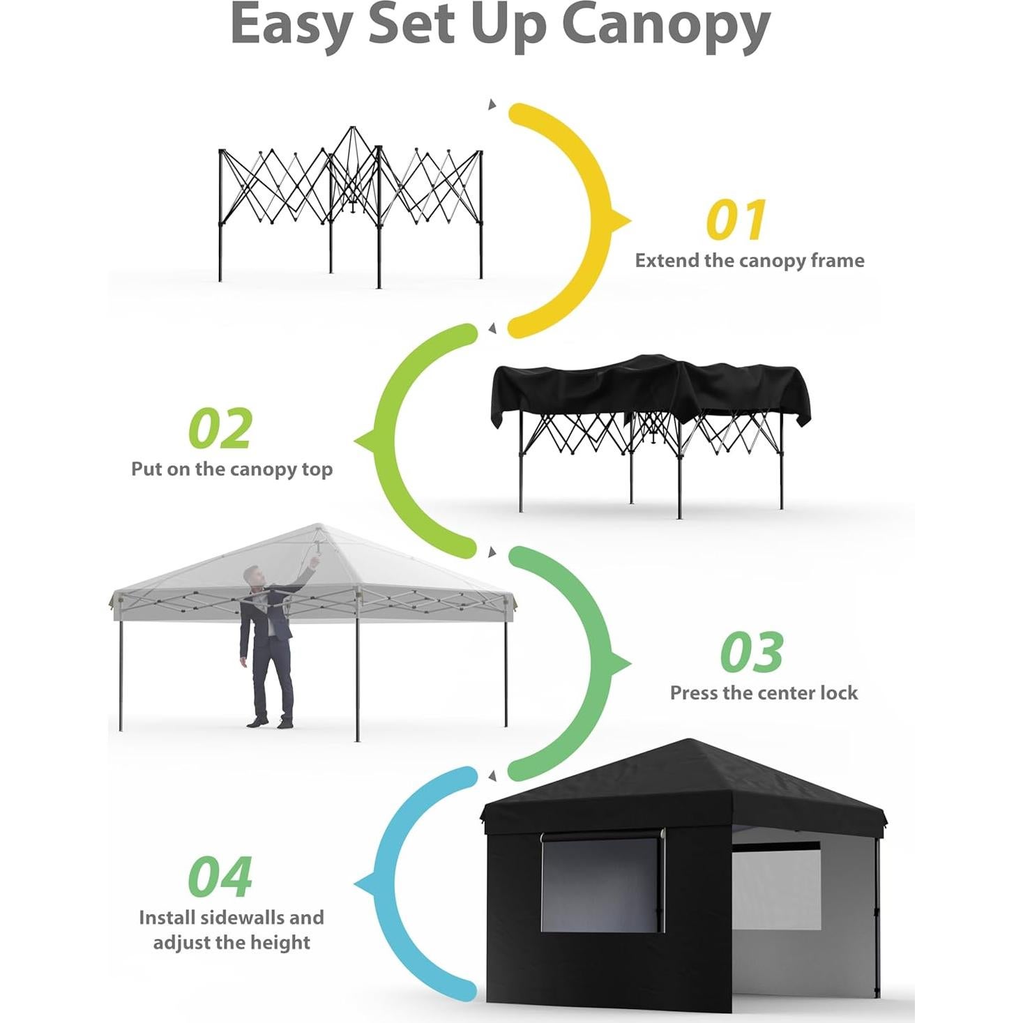 Carpa Plegable GAOMON 3.05m x 3.05m Impermeable UV