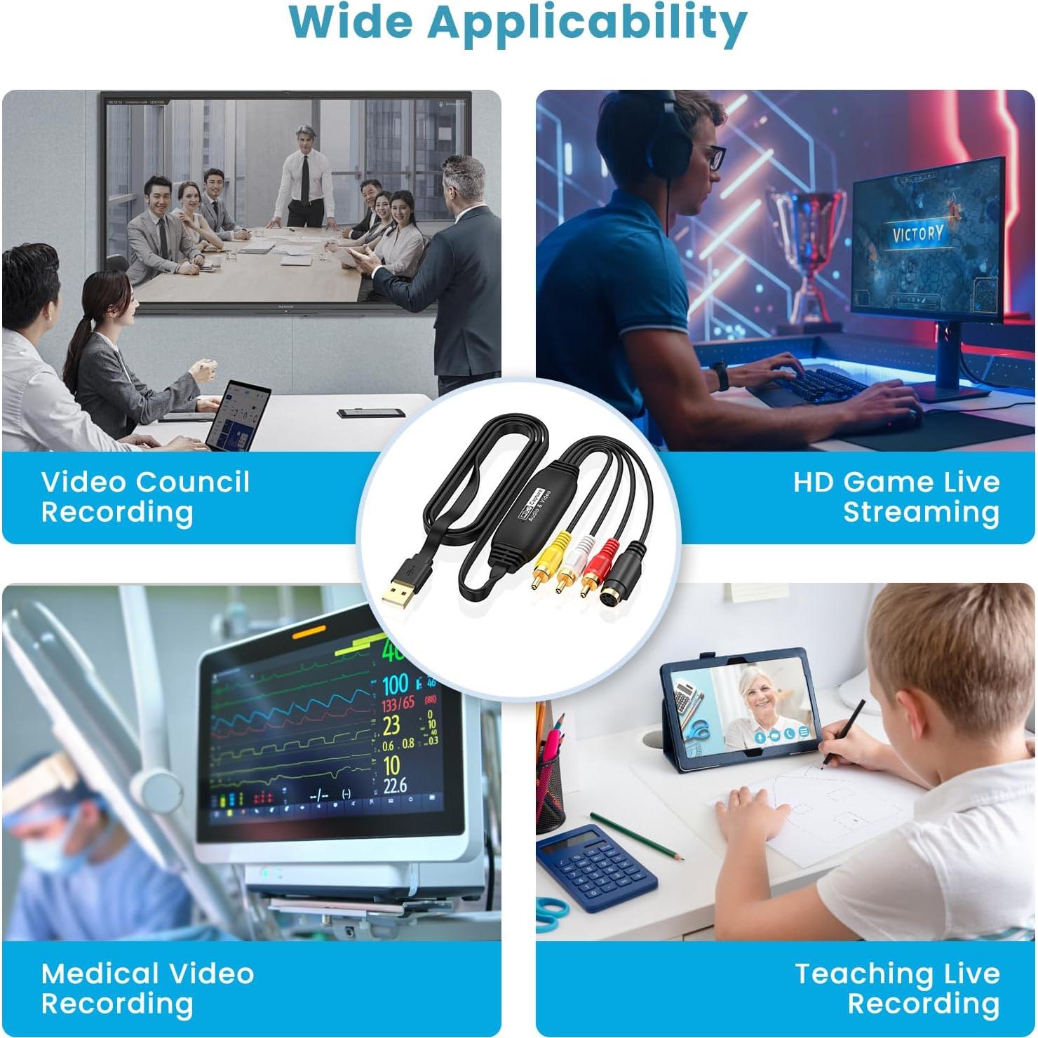 Convertidor de VHS a Digital AMANKA USB 1080P RCA