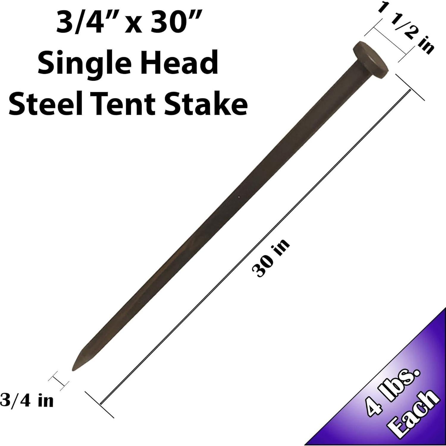 Estacas de Tienda de Metal Moose Supply 76.2 cm Paquete de 4