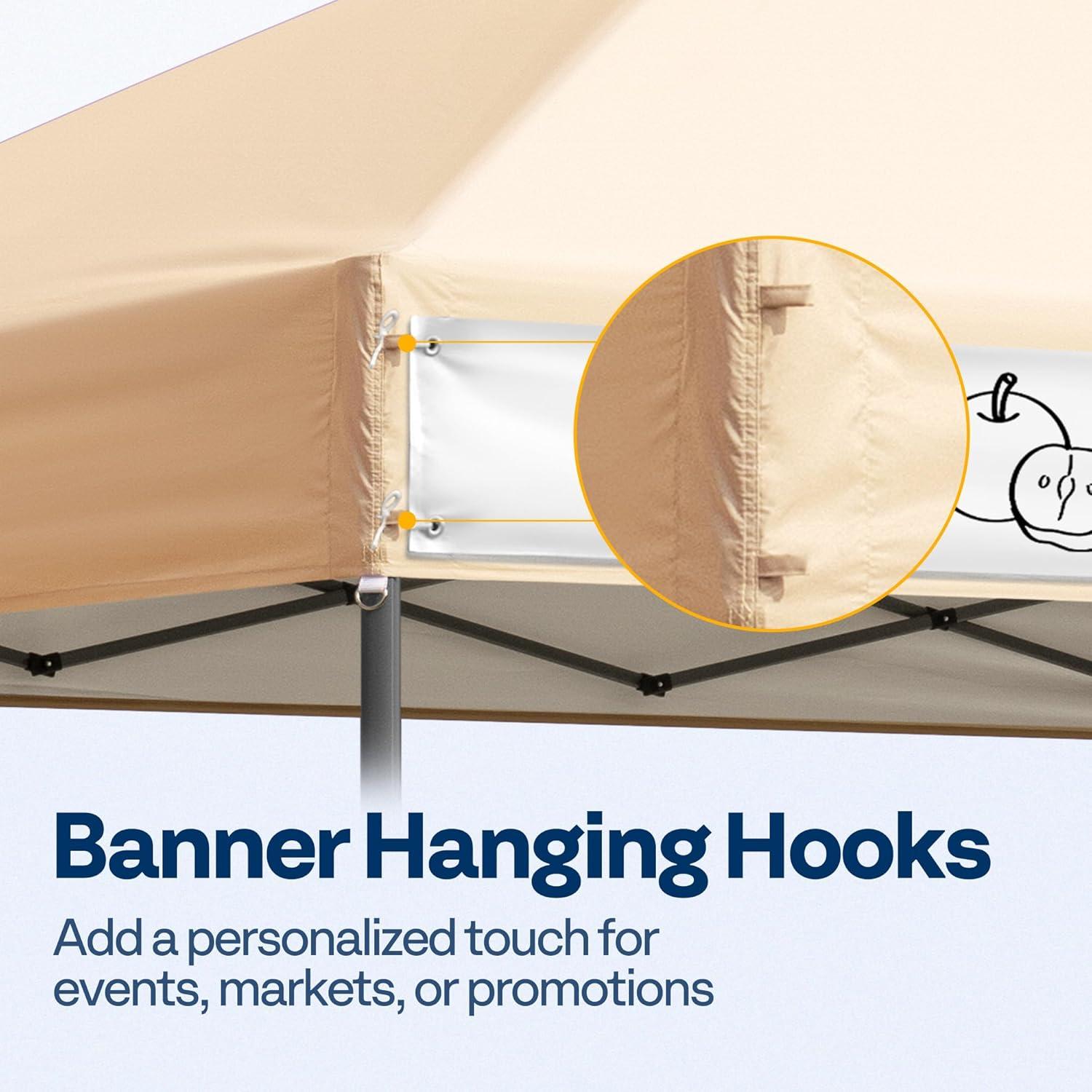 Carpa Plegable VIVOHOME 2.44x2.44m Beige Resistente con Bolsa